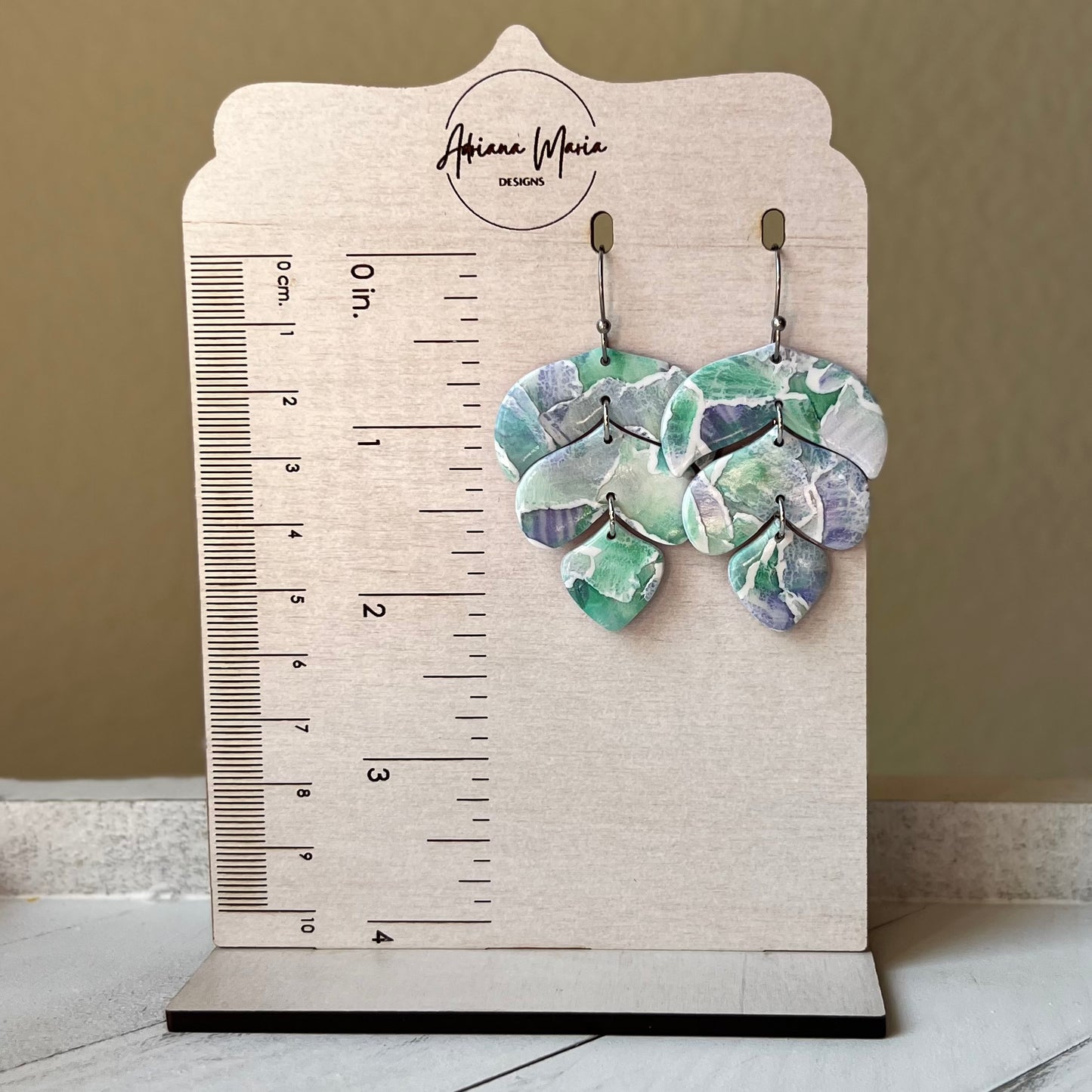 Beachy Watercolor Polymer Clay Earrings