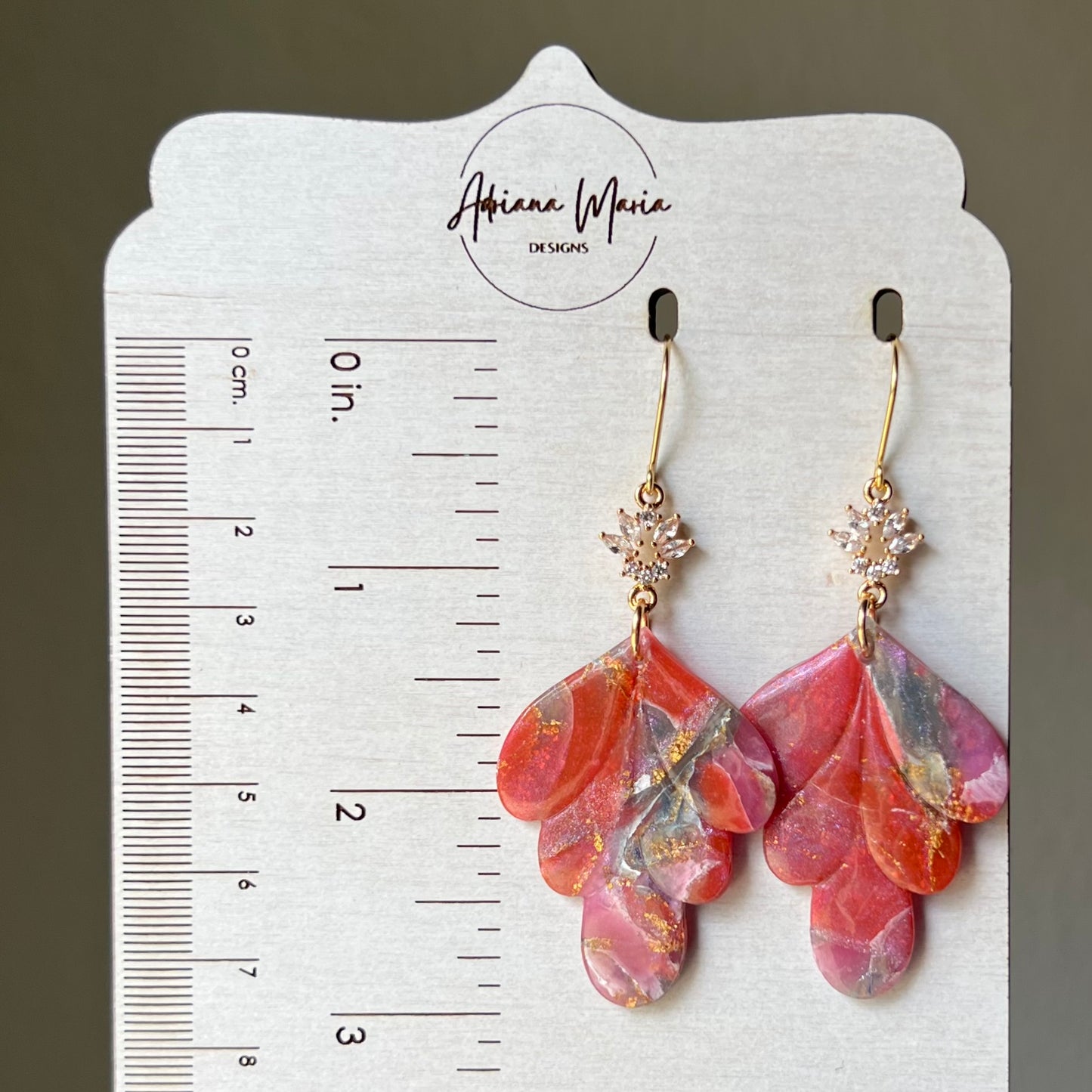 Rosso Marble Polymer Clay Earrings