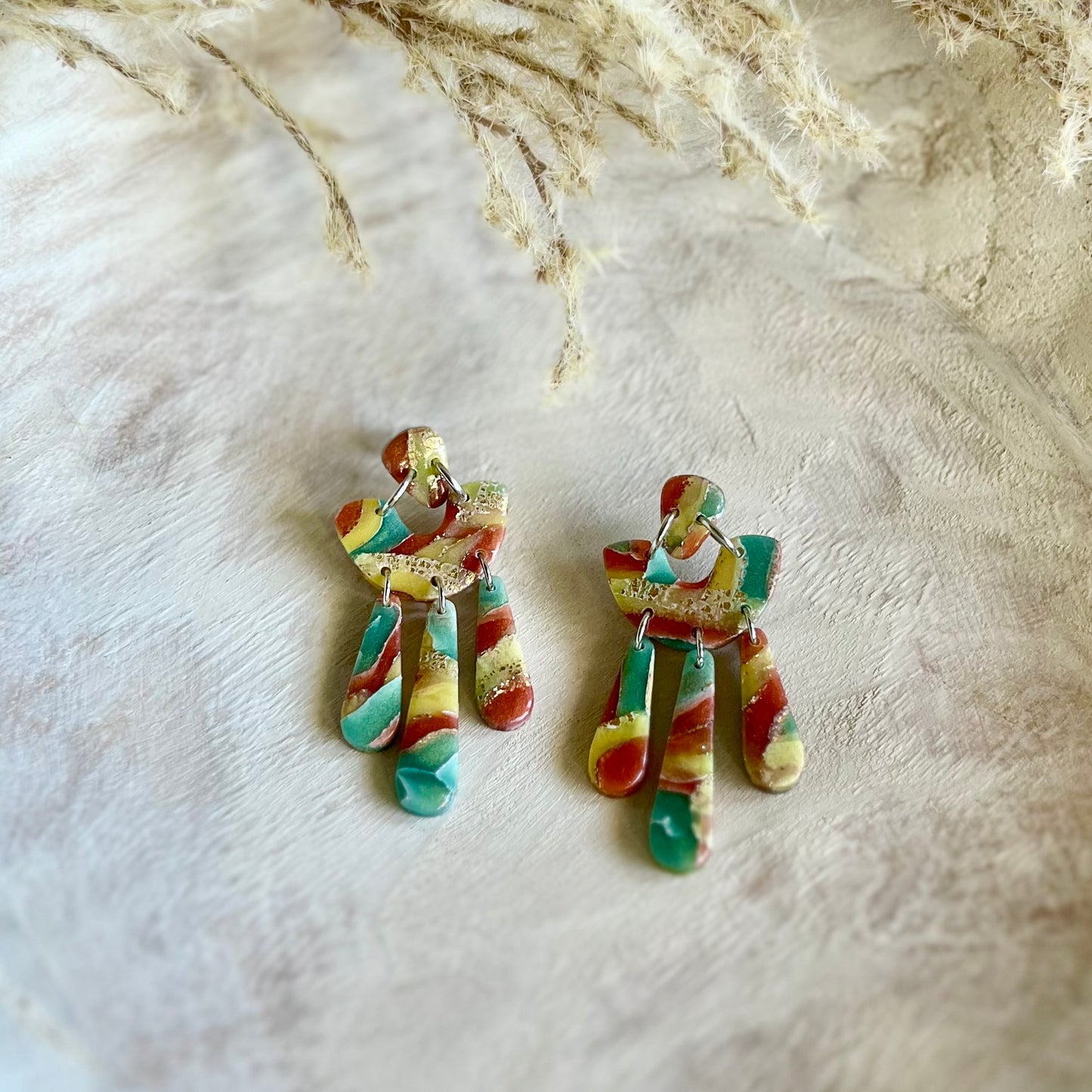 Polymer Clay Statement Earrings