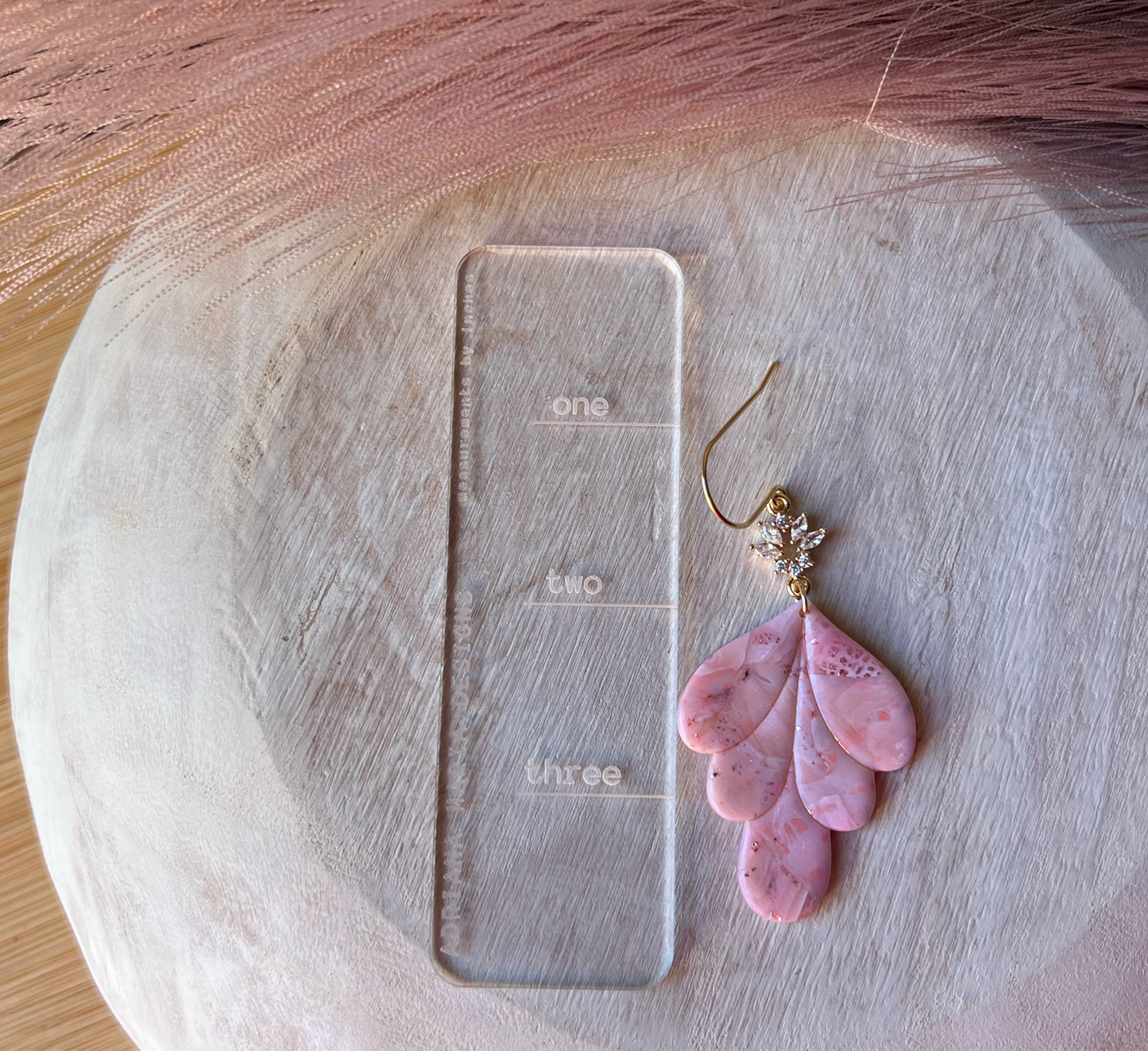 Rose Quartz Inspired Polymer Clay Earrings