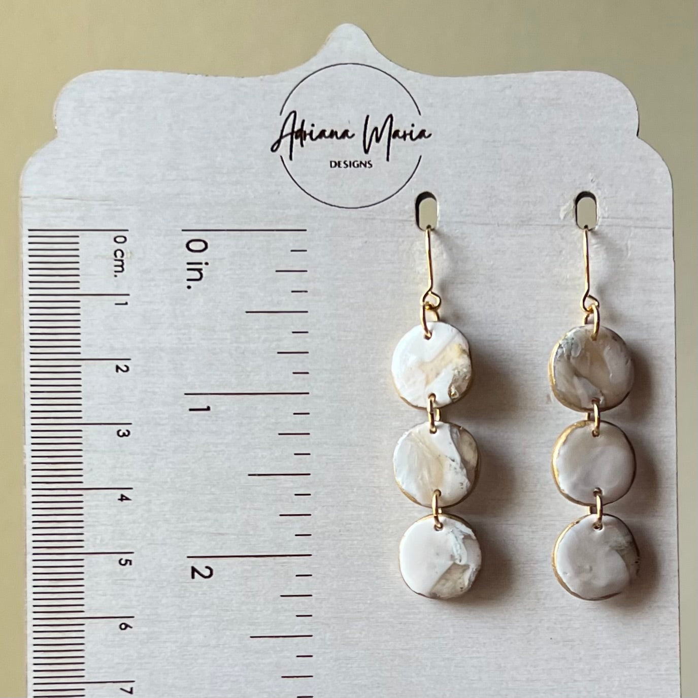 Organic Neutral Stones Polymer Clay Earrings, Lightweight Dangles