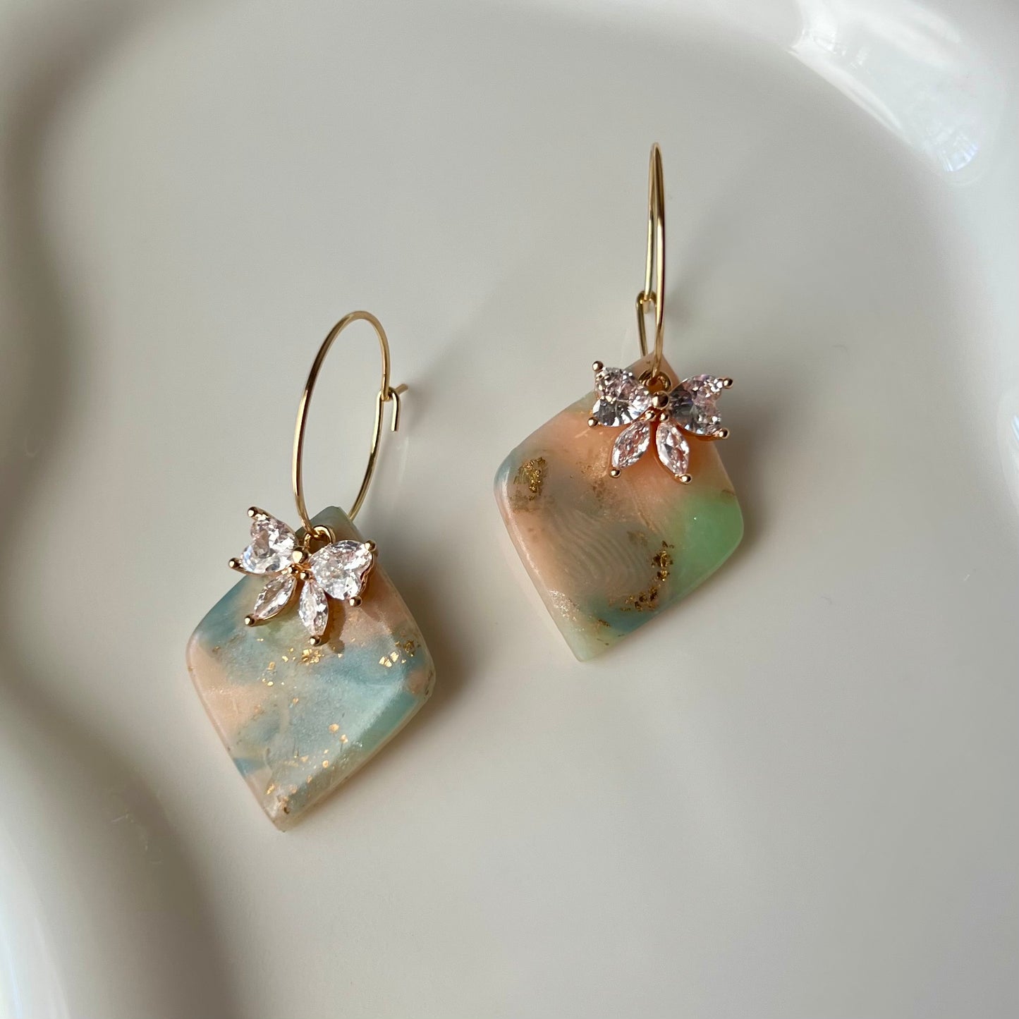 Lucelle Collection: Polymer Clay Hoop Earrings