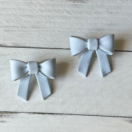 Colorful Spring Bow Polymer Clay Stud Earrings