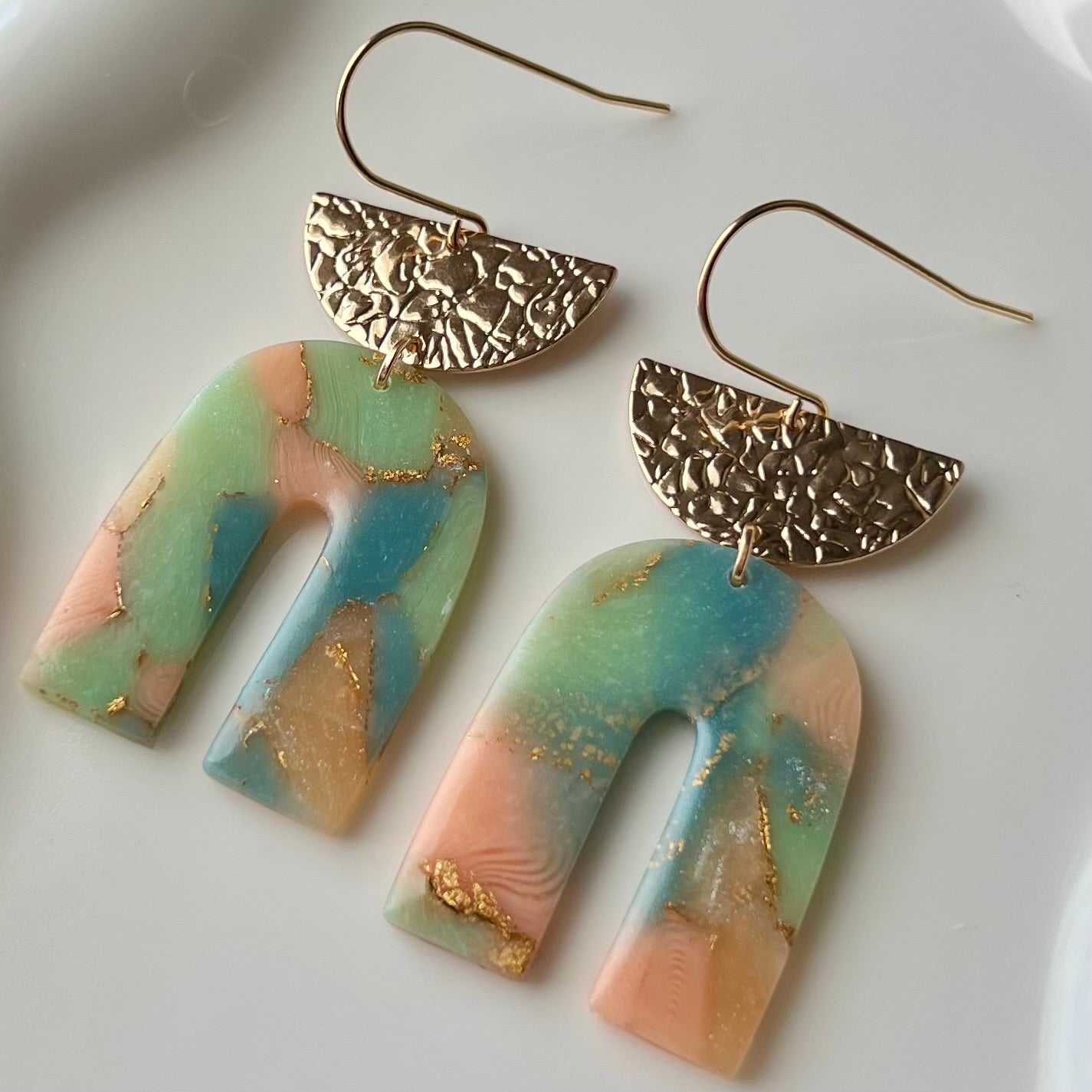 Lucelle Collection: Arch Polymer Clay Statement Earrings