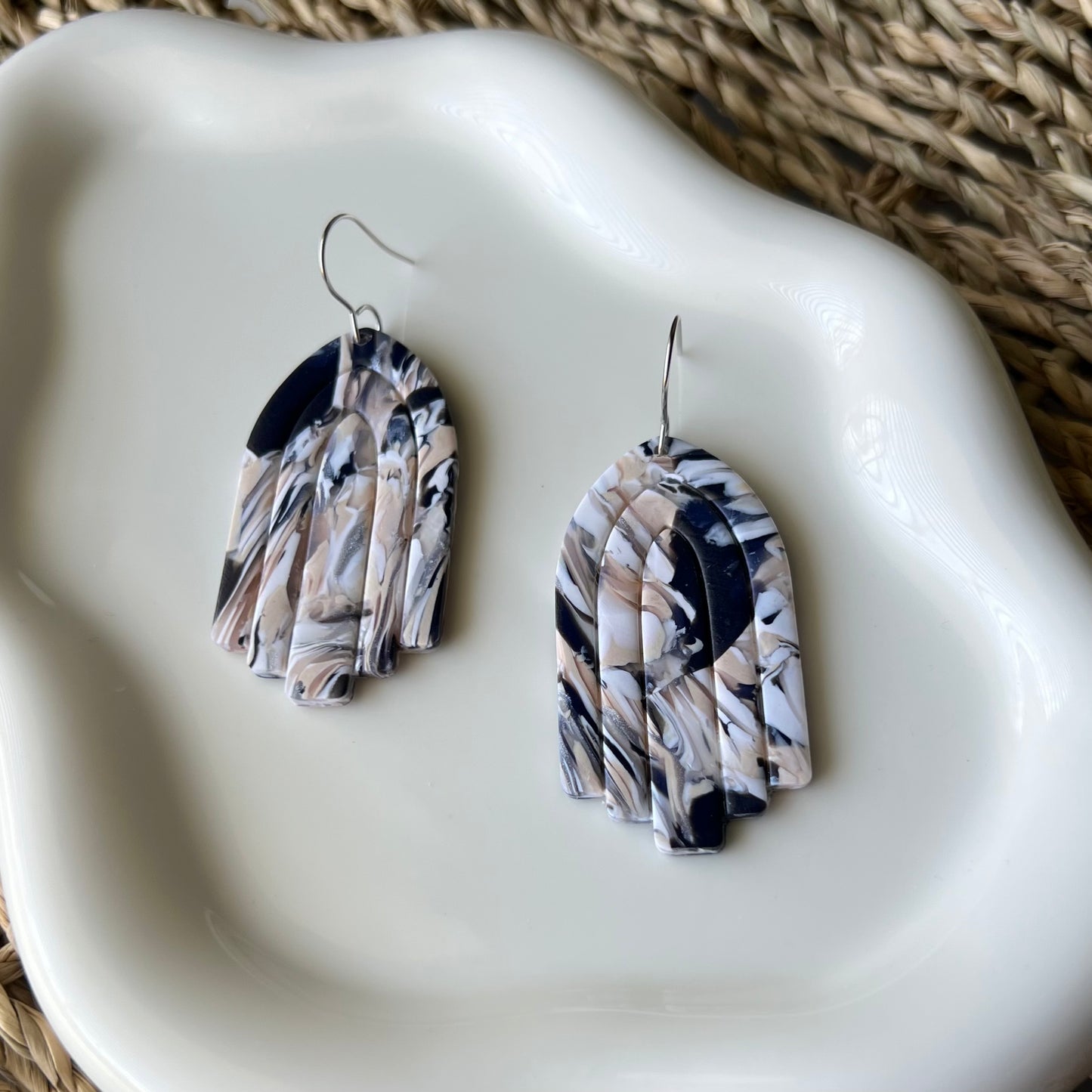 Tiered Arches Polymer Clay Earrings