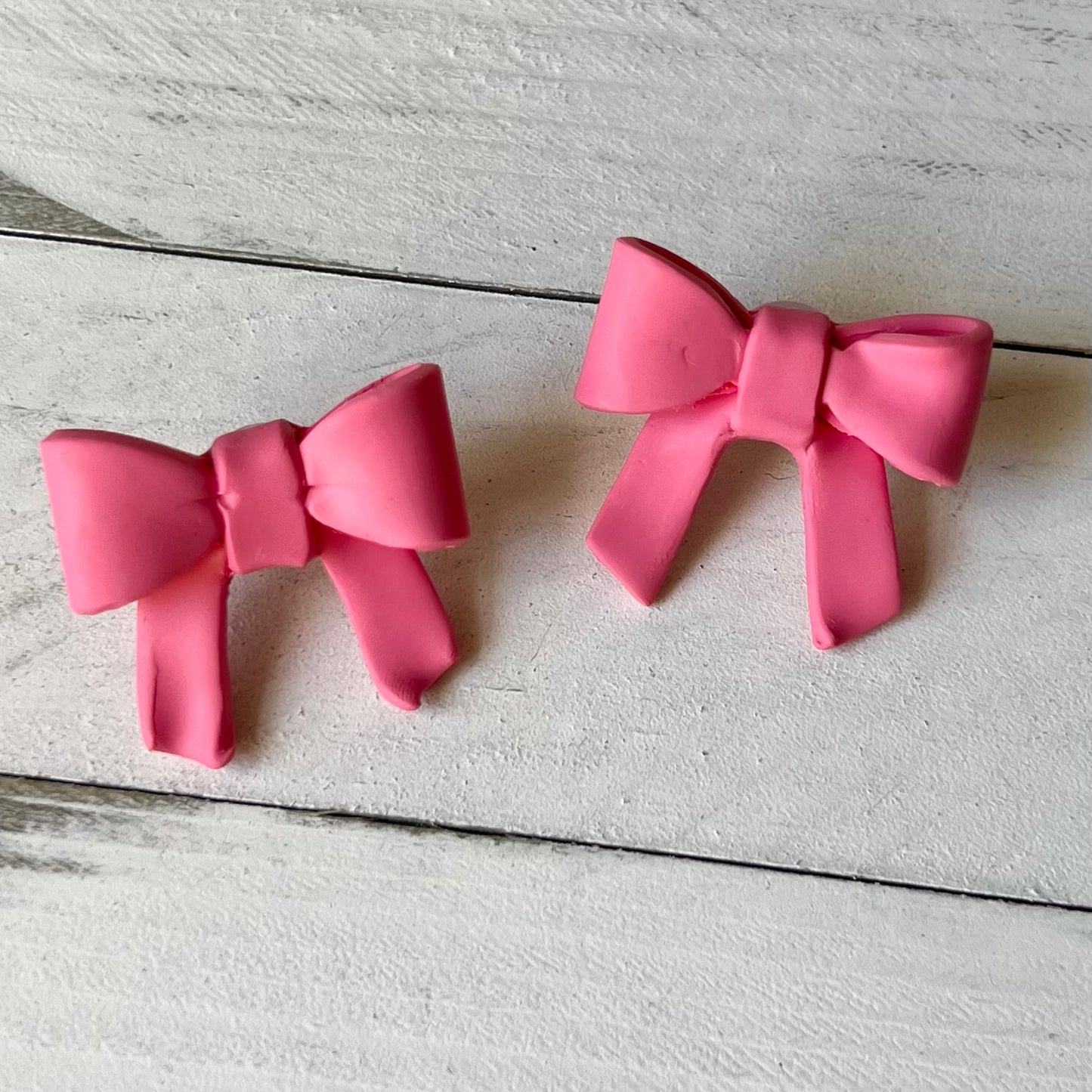 Spring Bow Polymer Clay Stud Earrings