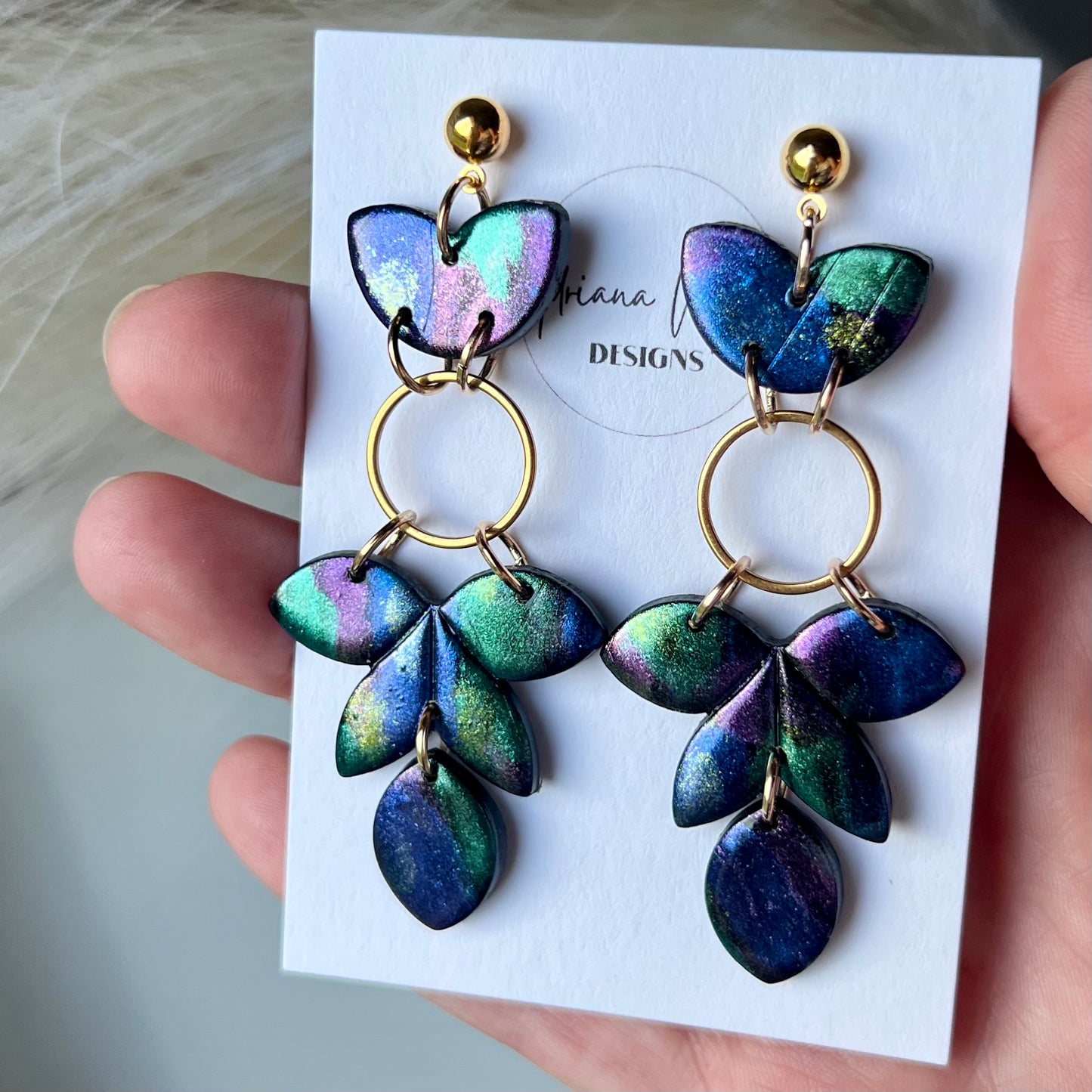 Mica Painted Polymer Clay Earrings