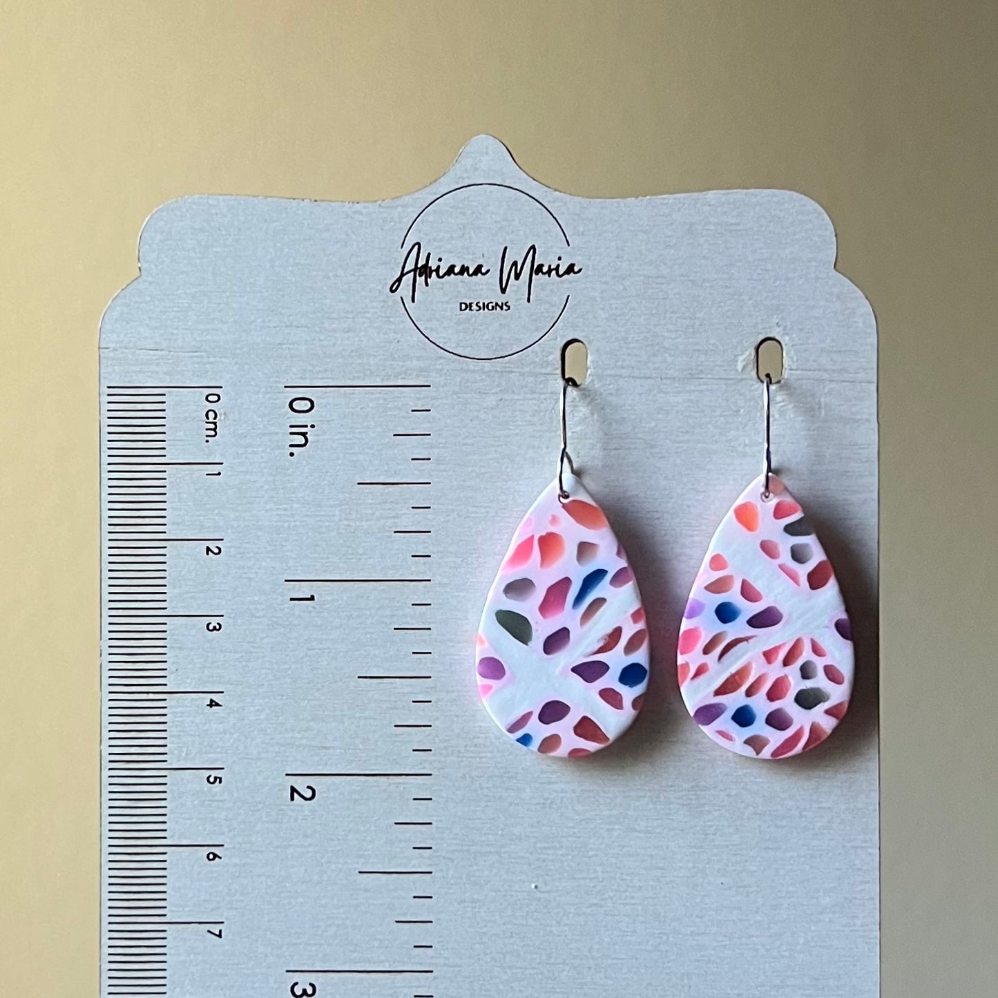 Fruity Nougat Teardrop Polymer Clay Dangle Earrings