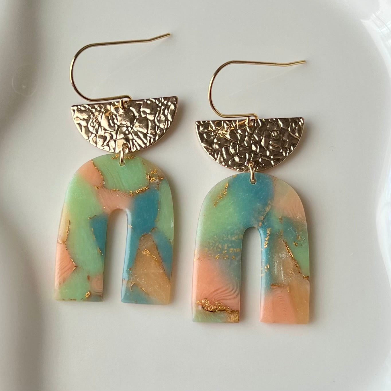 Lucelle Collection: Arch Polymer Clay Statement Earrings