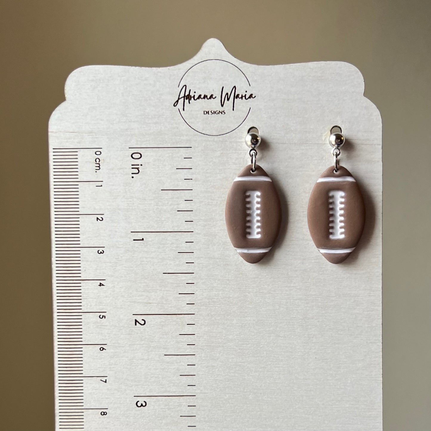 Football Polymer Clay Earrings