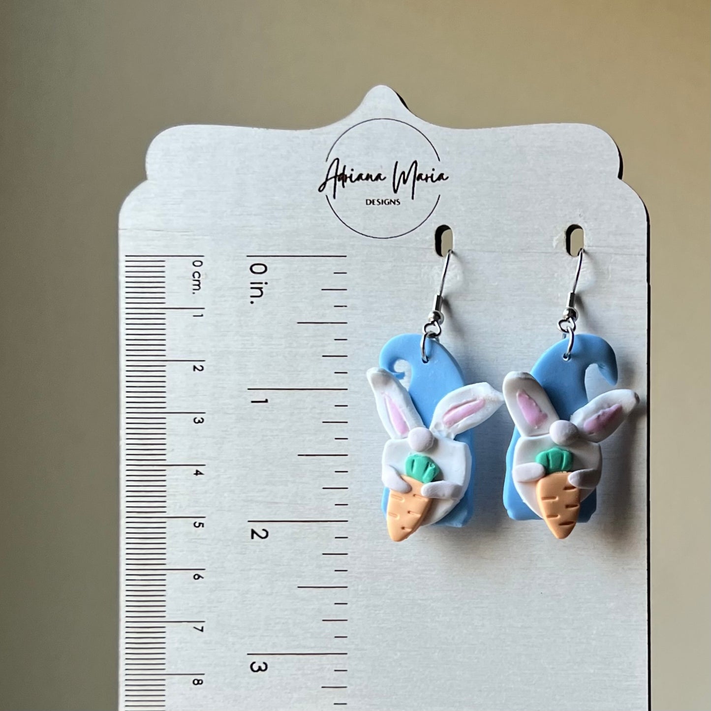 Bunny Rabbit Gnome Polymer Clay Earrings