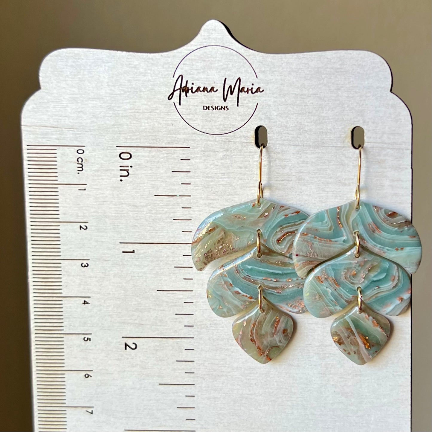 Ethereal Waves Collection: Polymer Clay Leaf Dangle Earrings