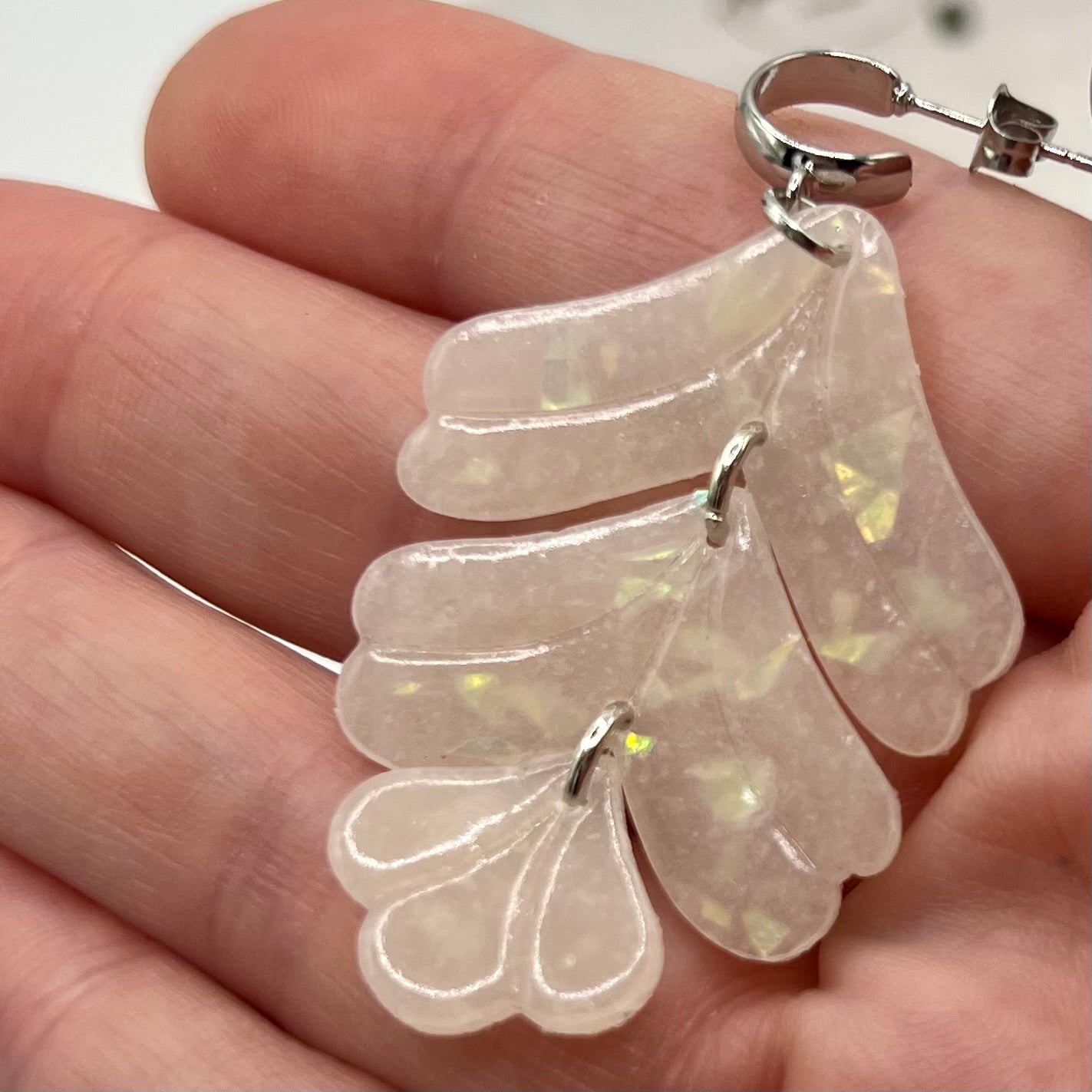 Holographic Translucent Polymer Clay Earrings