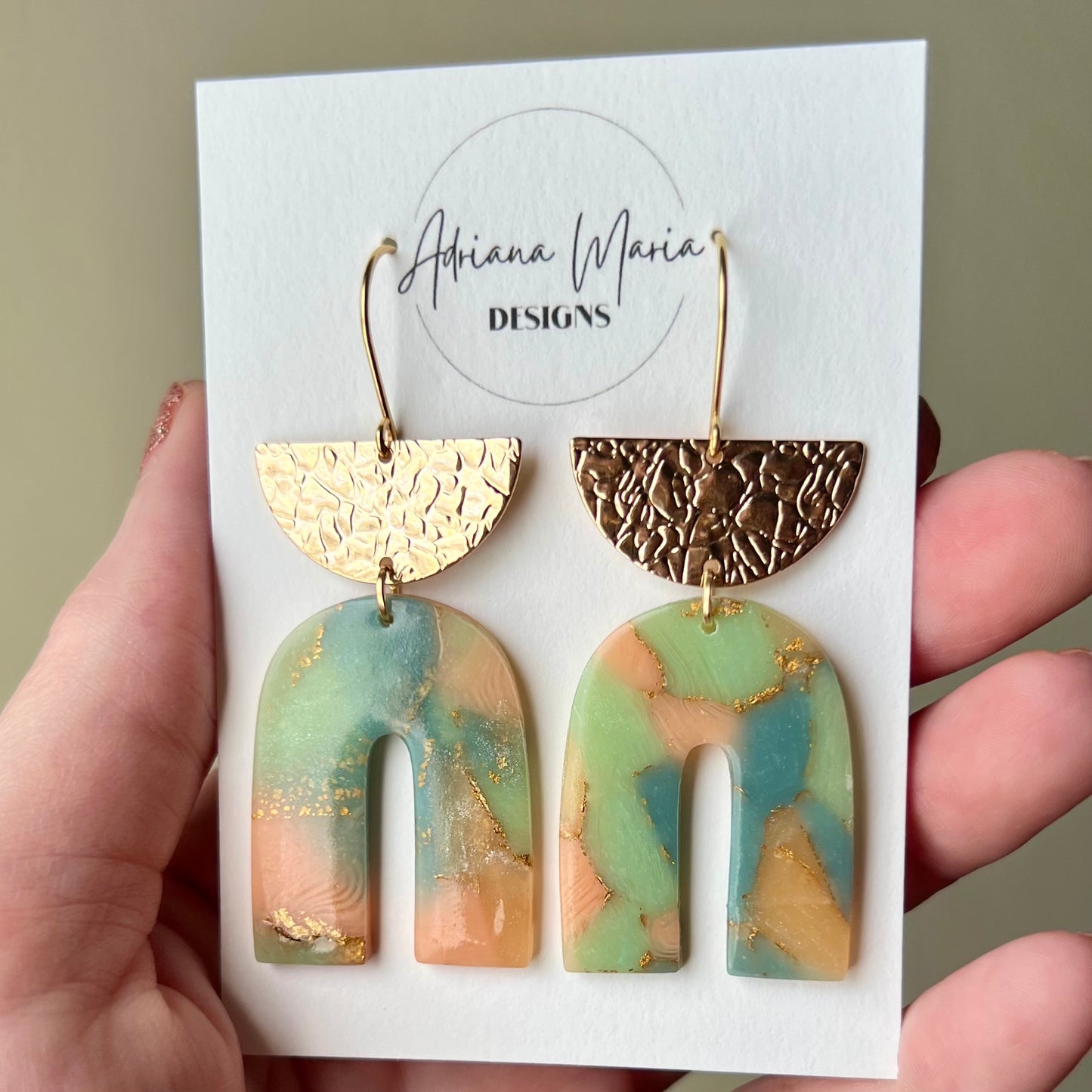Lucelle Collection: Arch Polymer Clay Statement Earrings