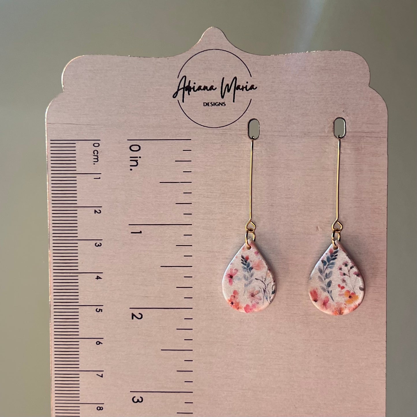 Pearl Floral Print Polymer Clay Earrings