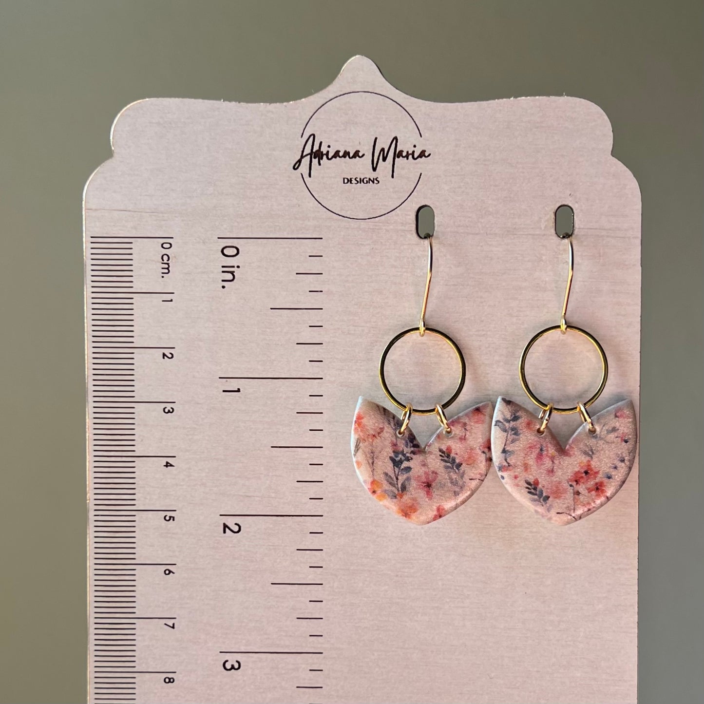 Pearl Floral Print Polymer Clay Earrings