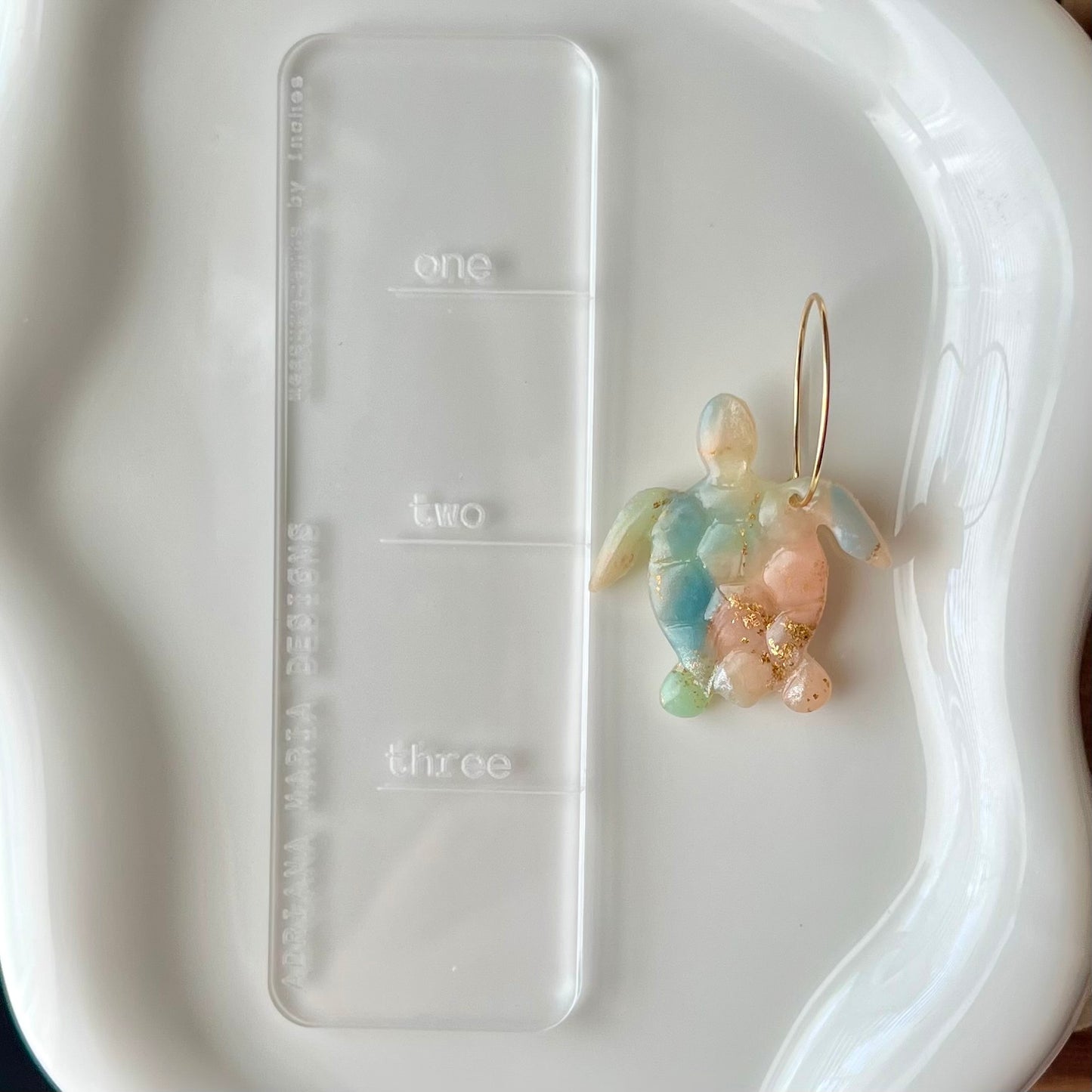 Lucelle Collection: Turtle Polymer Clay Hoop Earrings