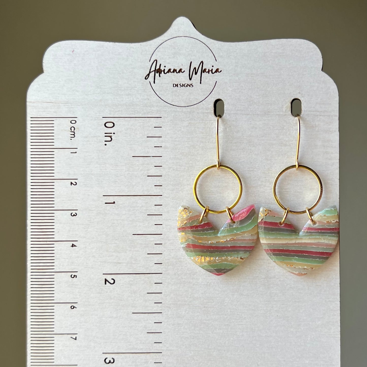 Agate Inspired Polymer Clay Dangle Earrings