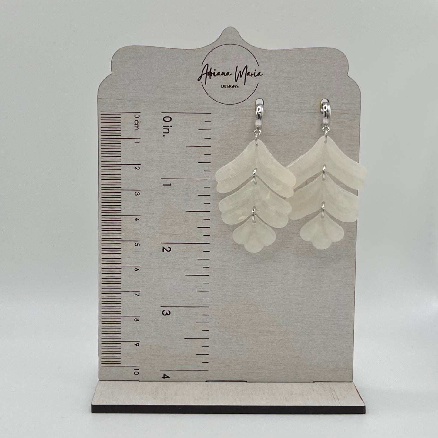 Holographic Translucent Feather Polymer Clay Half Hoop Earrings