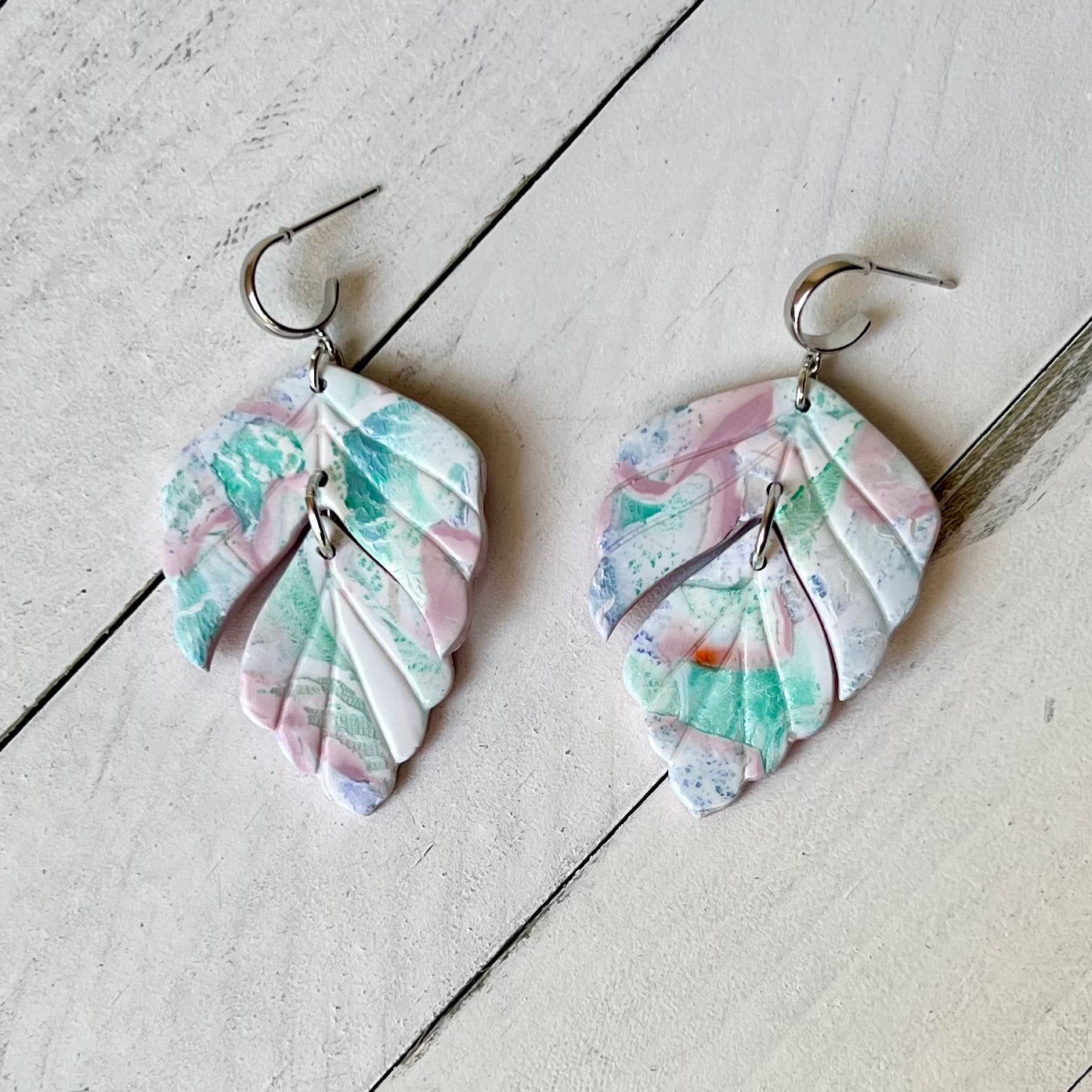 Watercolor Polymer Clay Earrings
