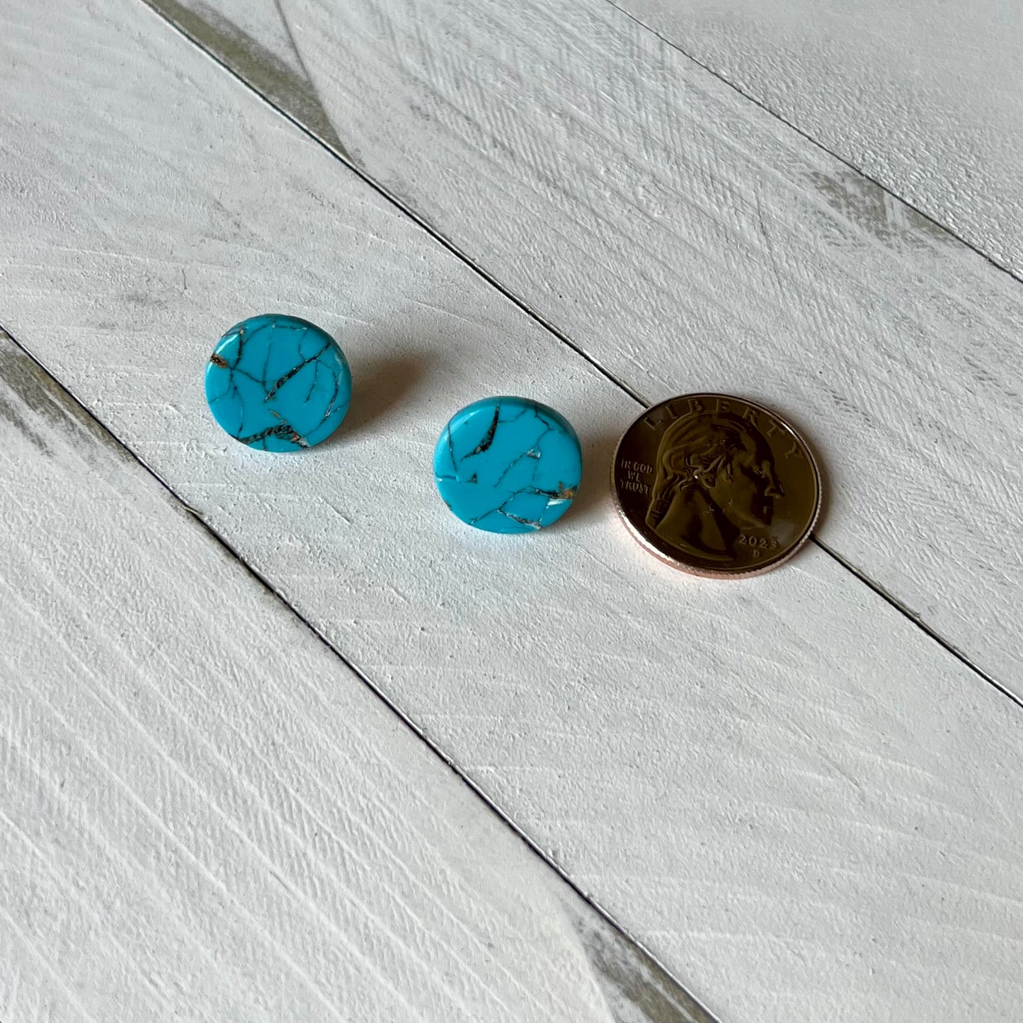 Turquoise Stone Inspired Polymer Clay Stud Earrings