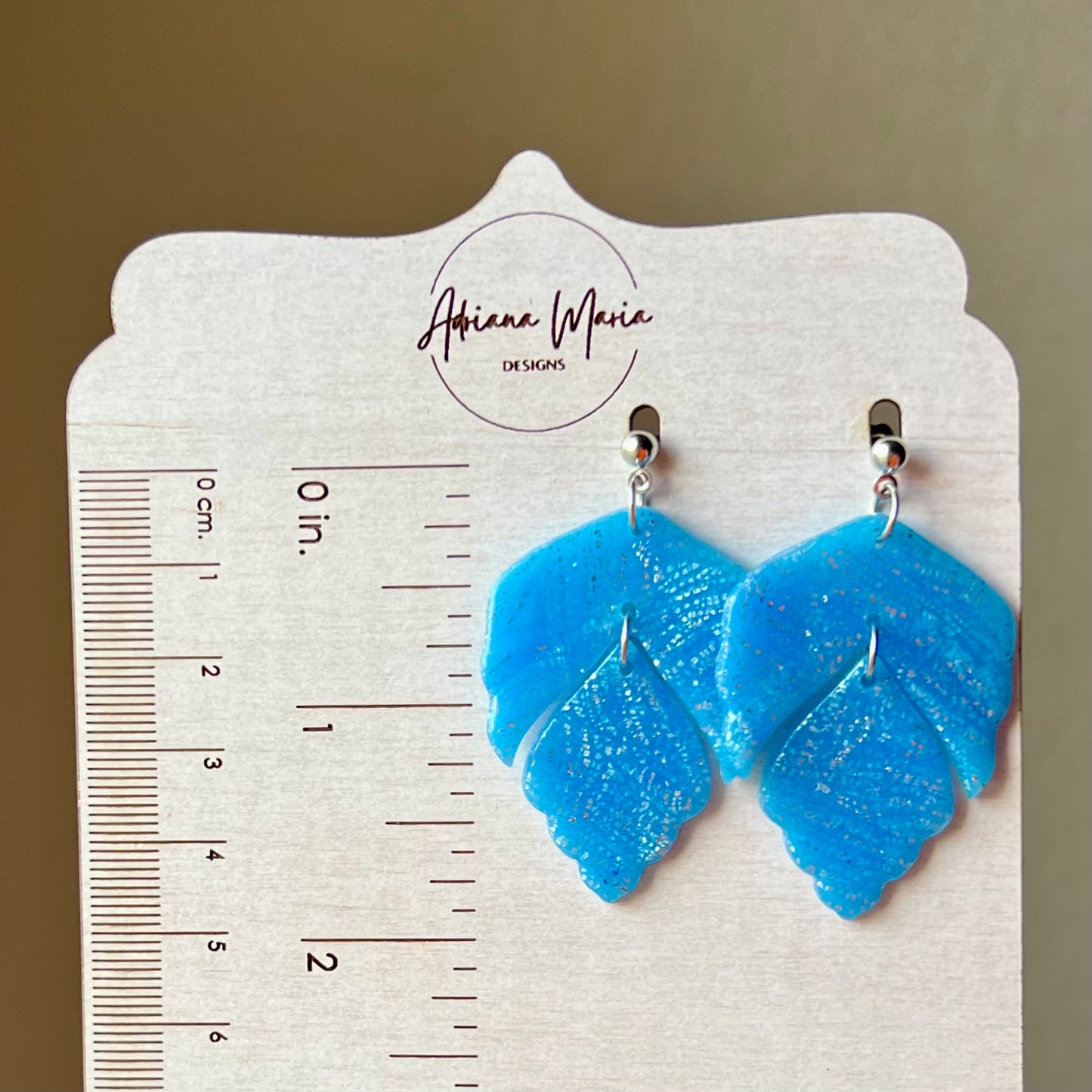 Blue & Silver Translucent Polymer Clay Earrings