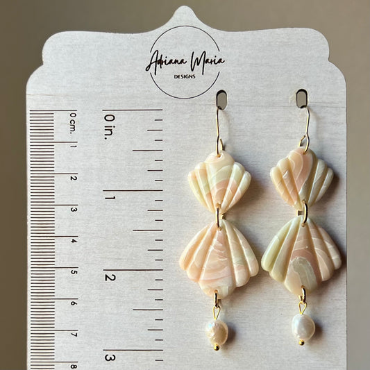 Pastel Dreams Seashell Polymer Clay Earrings