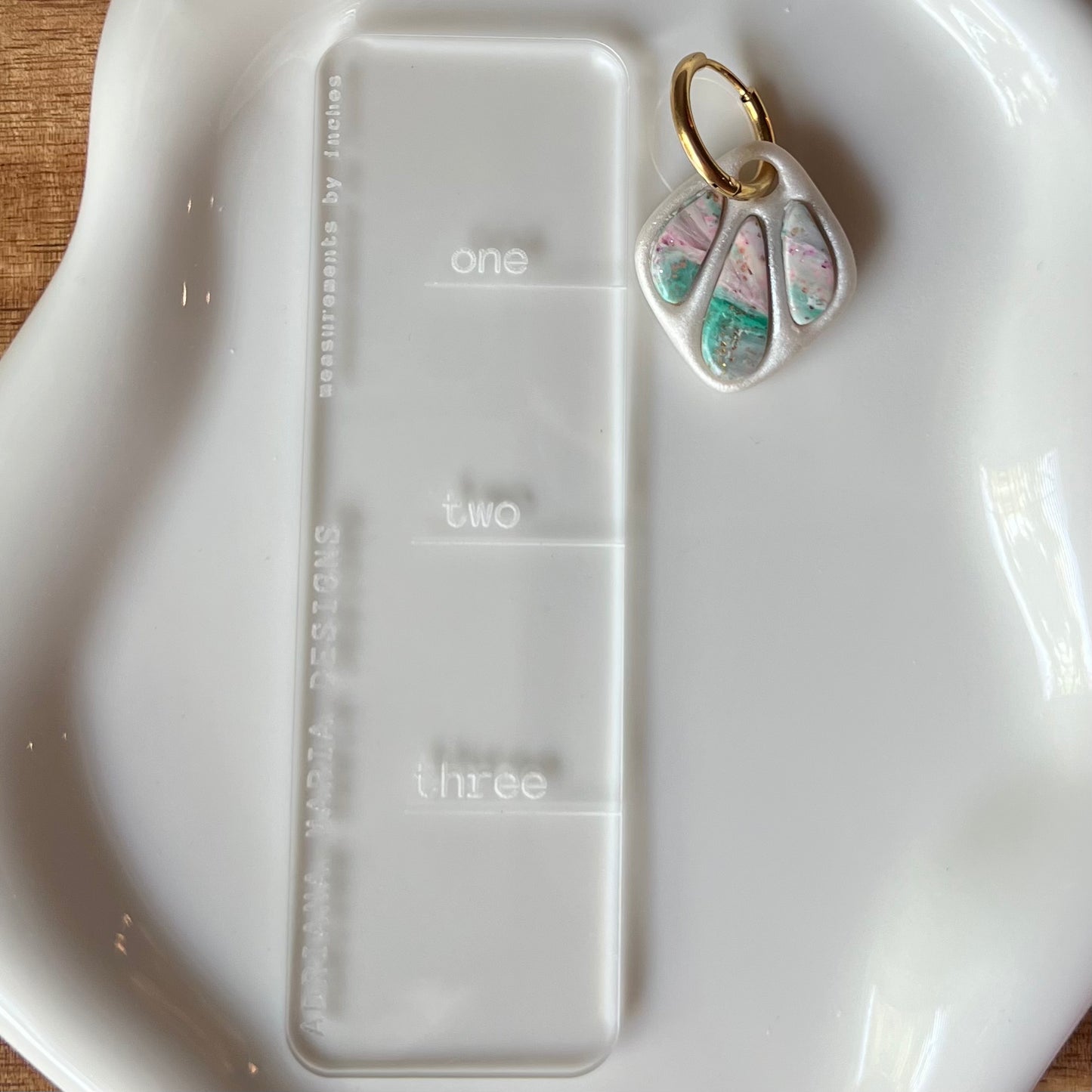 Marbled Bezel Polymer Clay Hoop Earrings