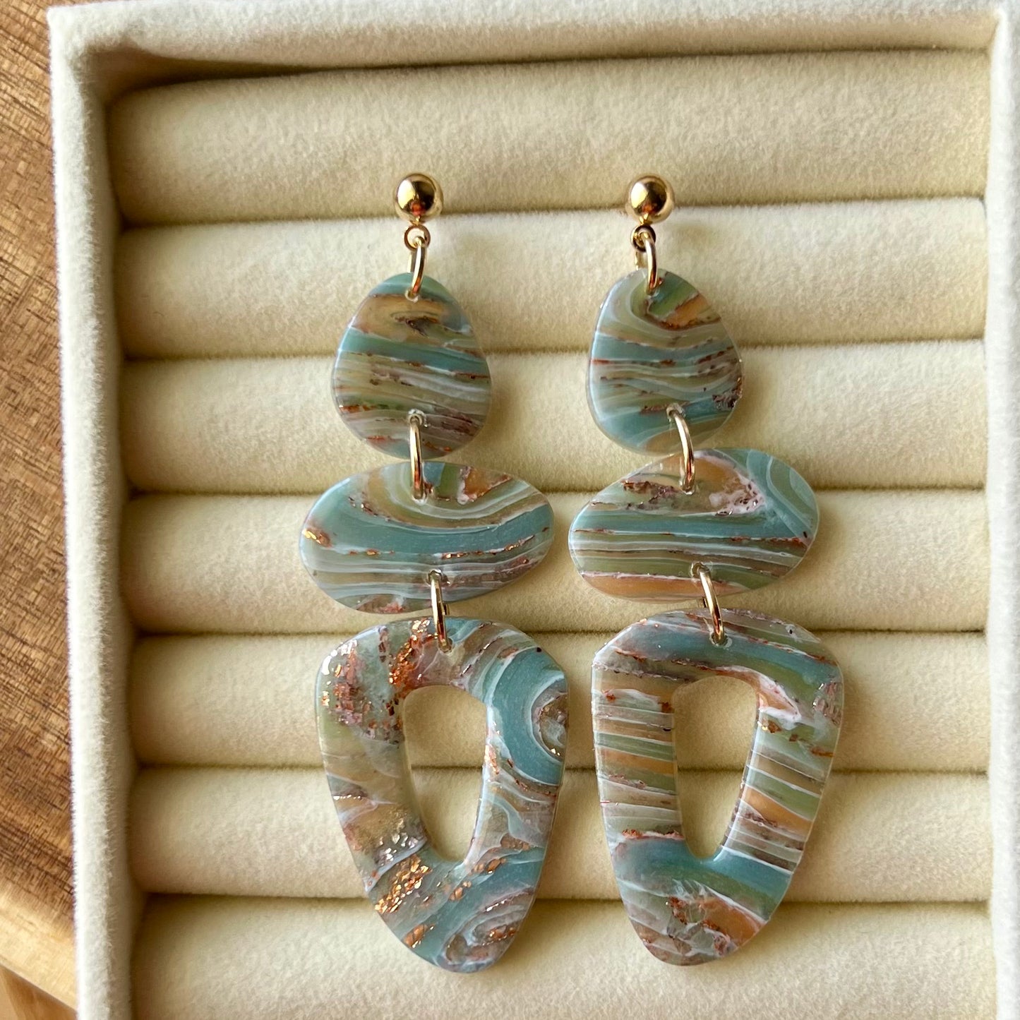 Ethereal Waves Collection: Polymer Clay Statement Earrings