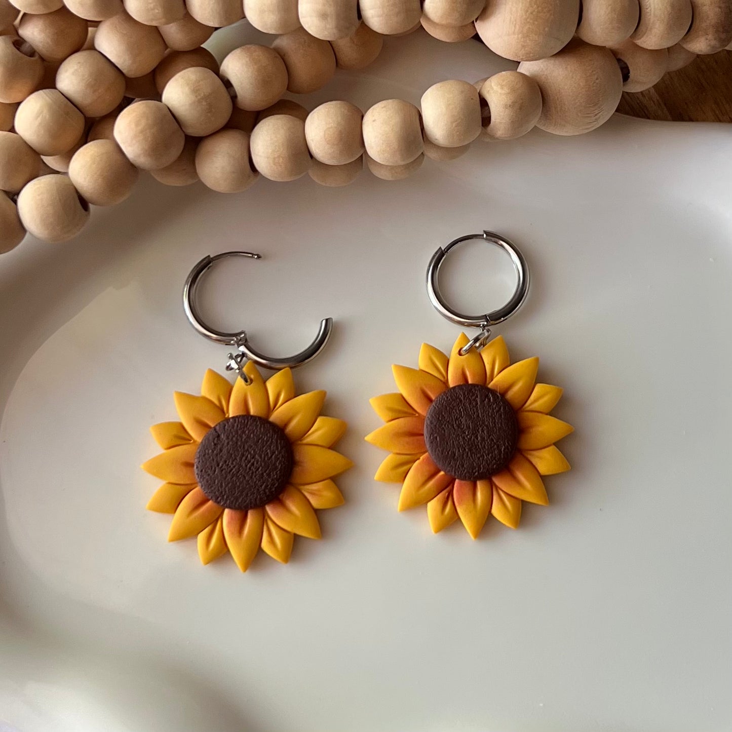 Sunflower Polymer Clay Earrings