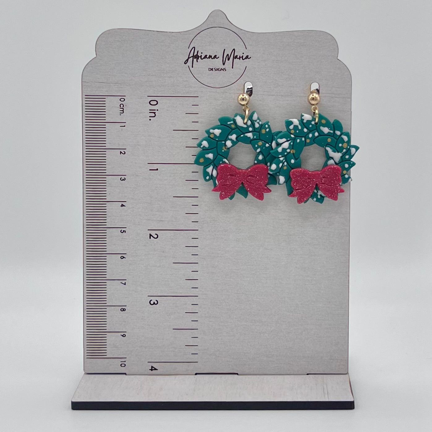 Christmas Wreath Polymer Clay Earrings