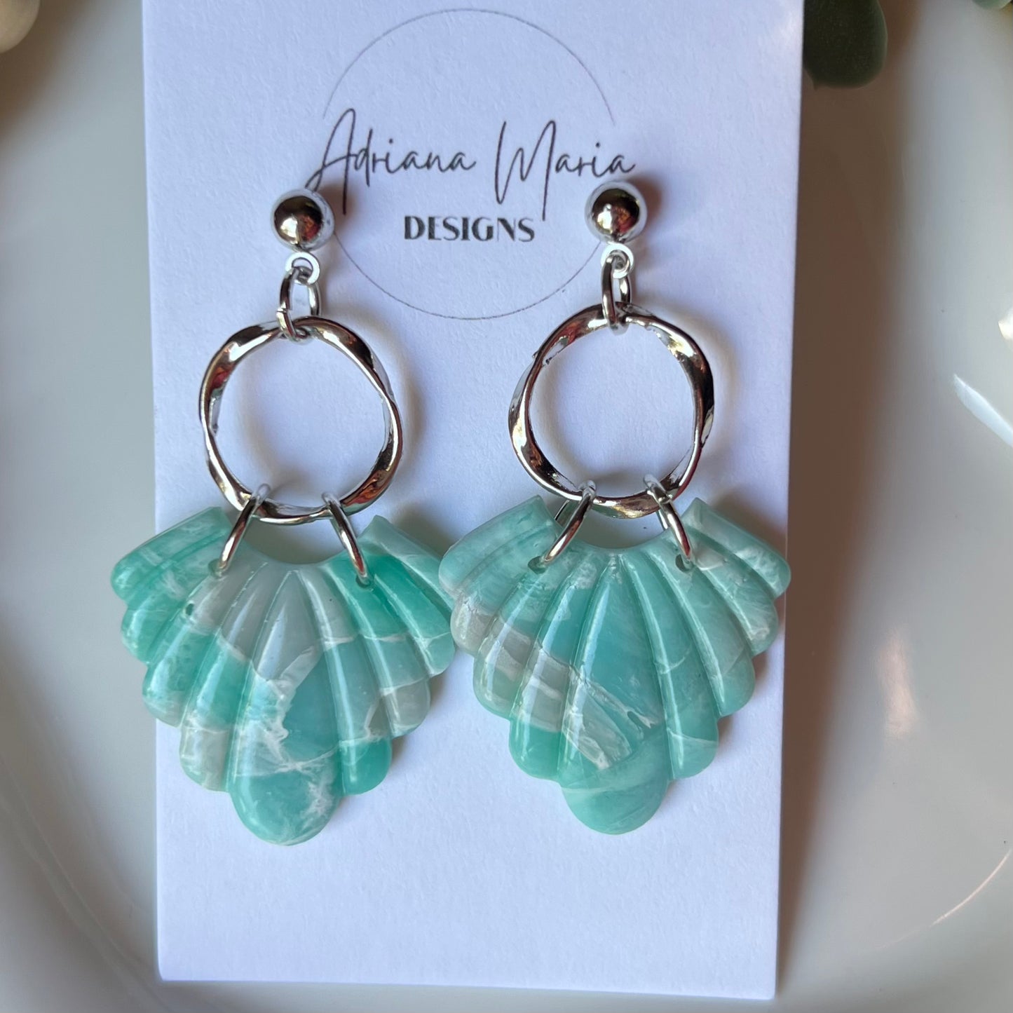 Ocean Waves Polymer Clay Earrings