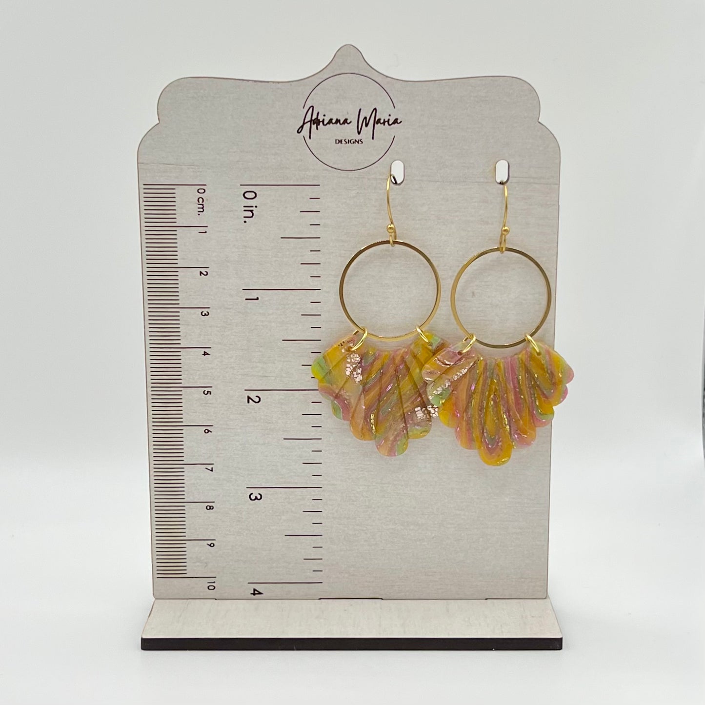 Scalloped Fan Polymer Clay Earrings