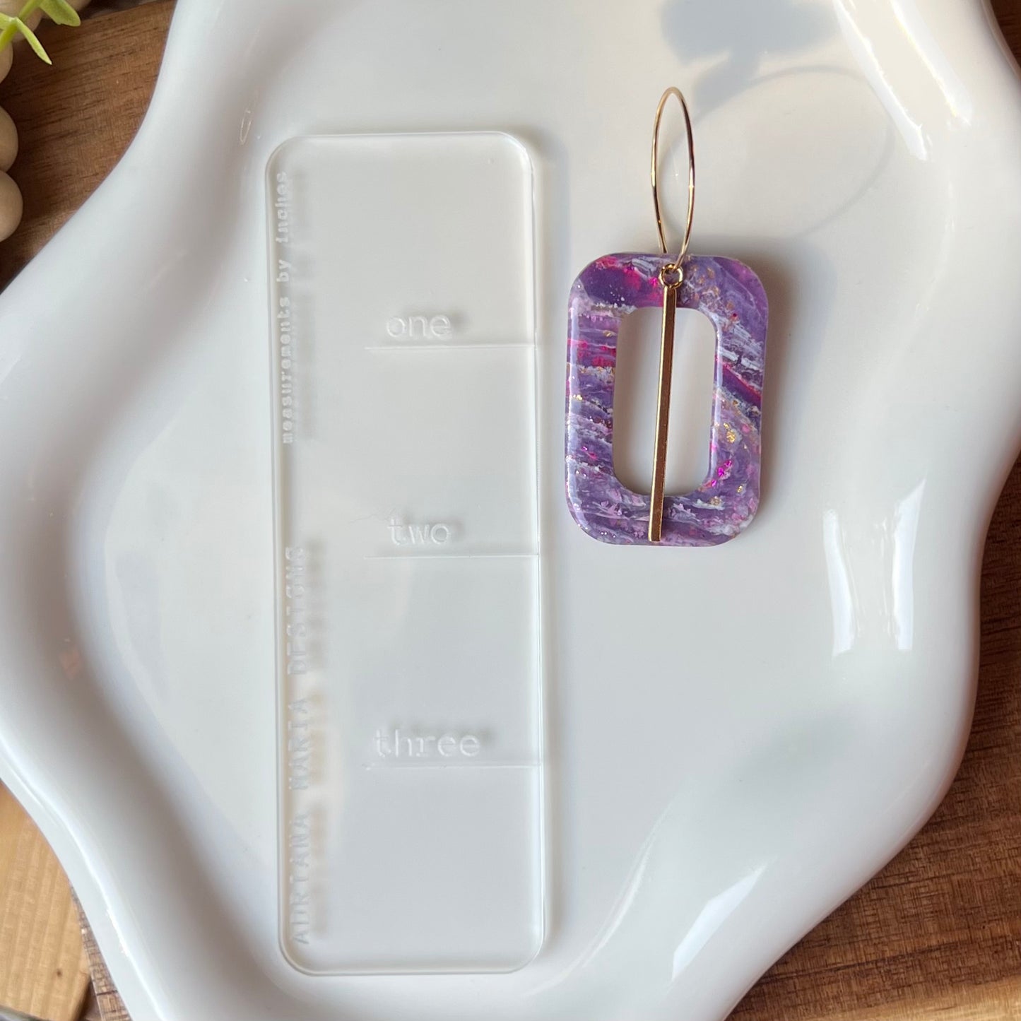 Dream In Purple: Agate Marbled Polymer Clay Statement Hoop Earrings