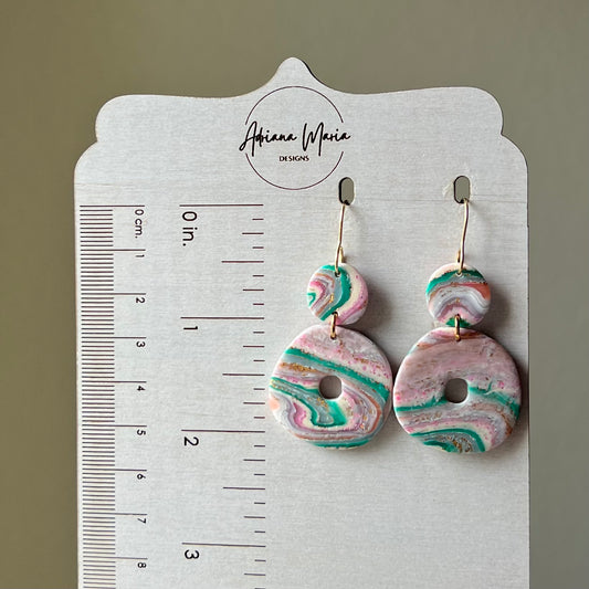 Agate Inspired Polymer Clay Earrings