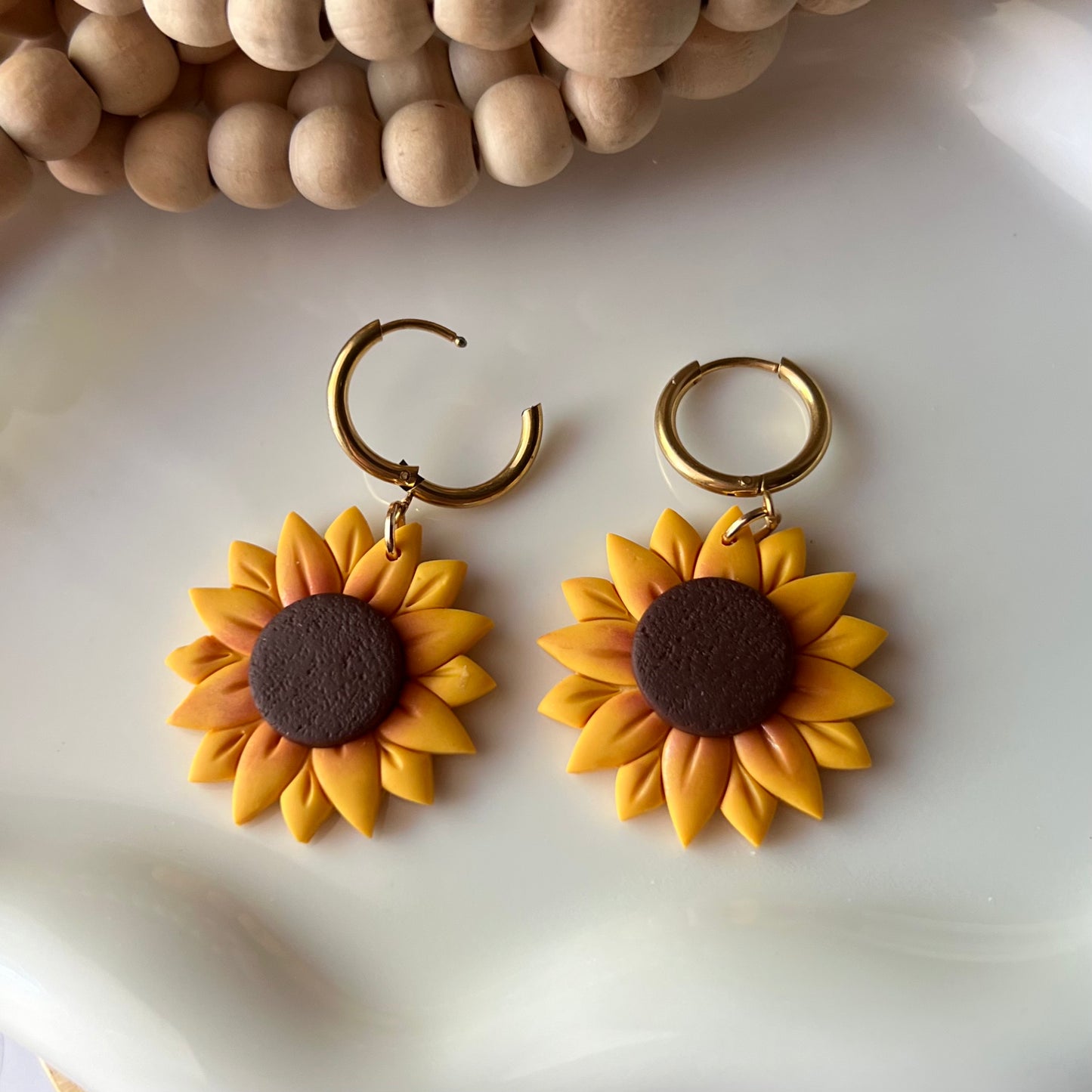 Sunflower Polymer Clay Earrings