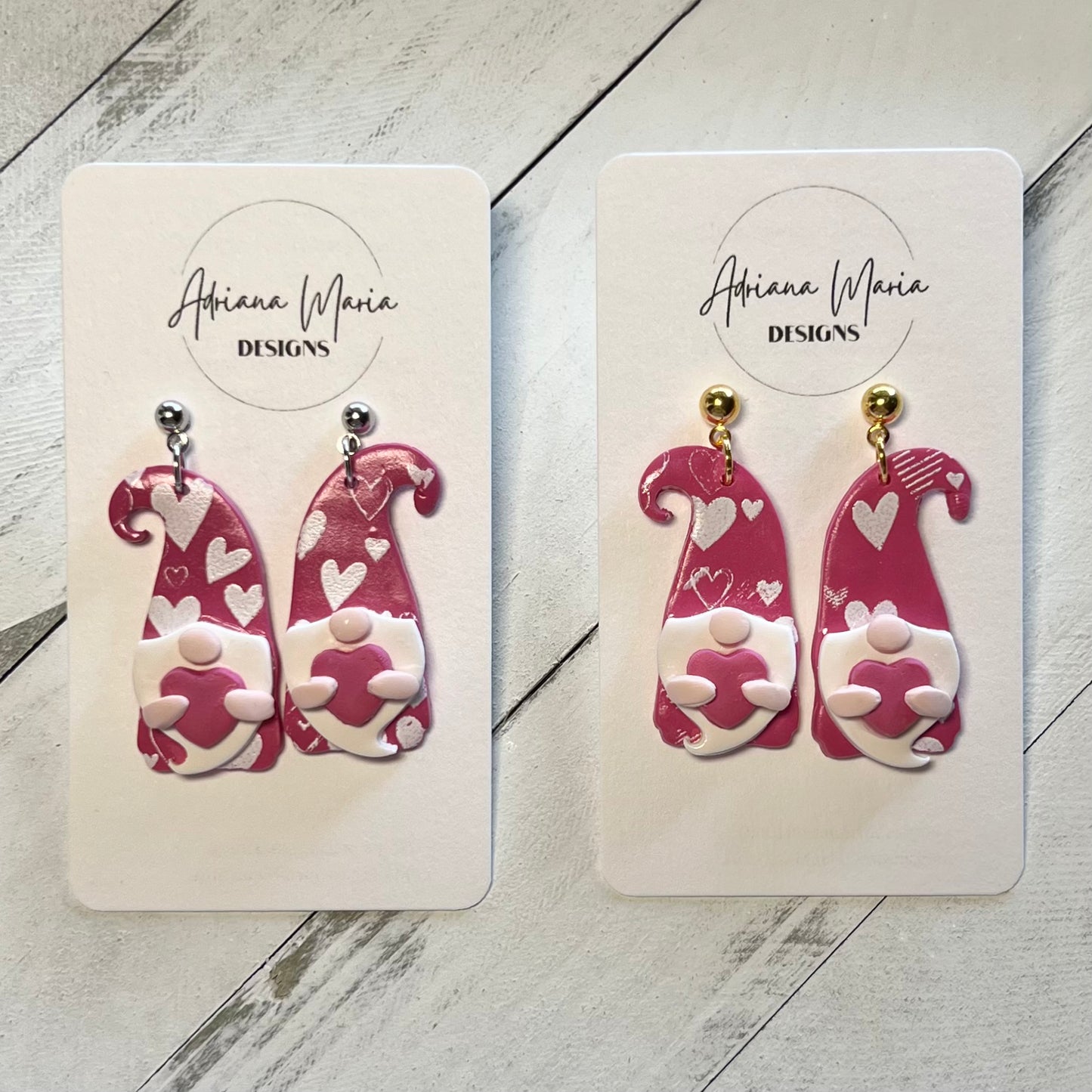 Heart Gnome Polymer Clay Earrings