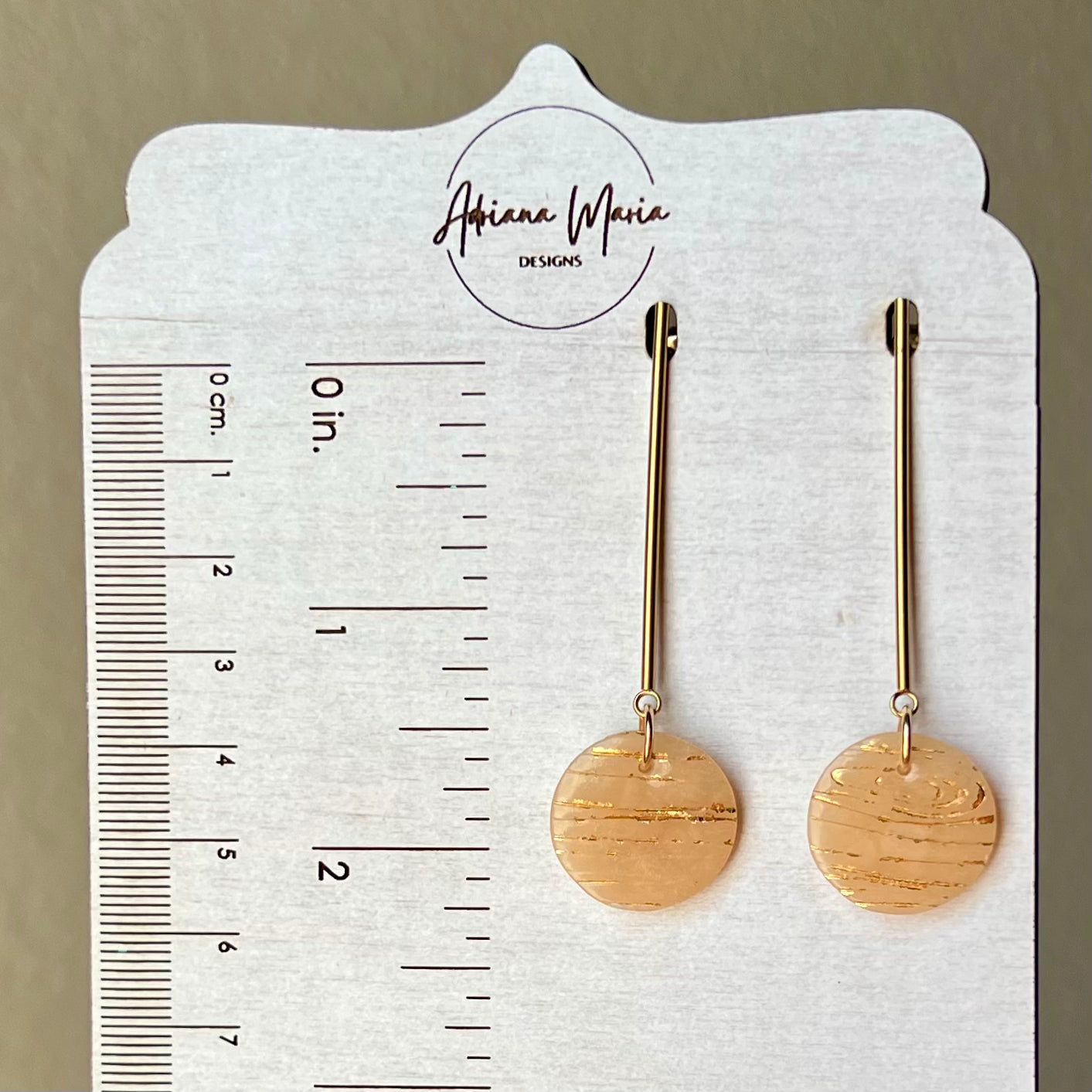Beige Translucent Polymer Clay Earrings