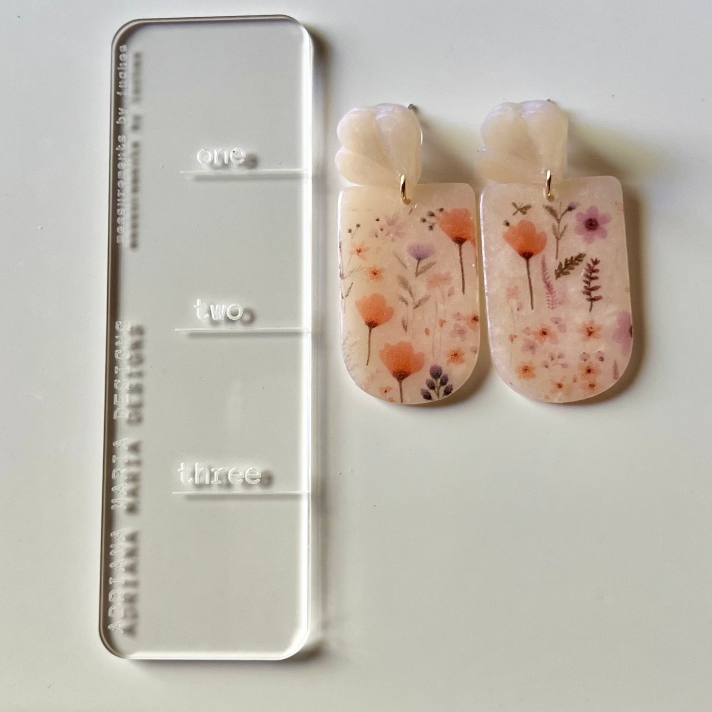 Opal Translucent Floral Polymer Clay Earrings