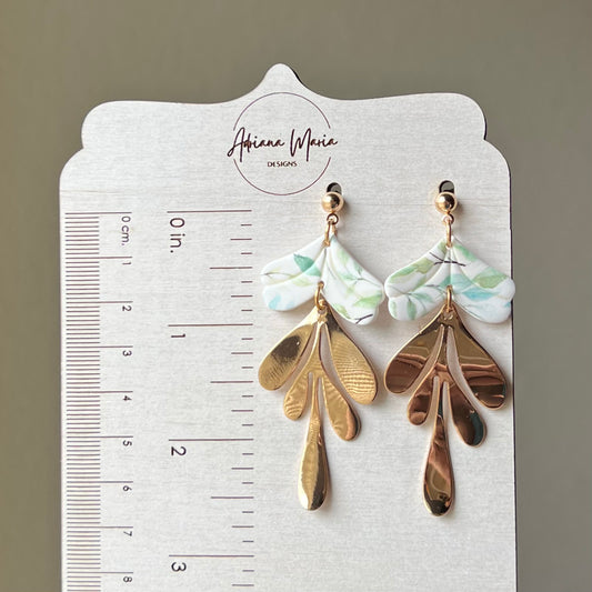 Polymer Clay Earrings - Spring Floral Statement Lightweight Dangles