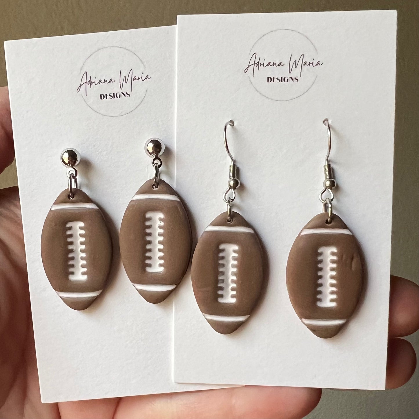 Football Polymer Clay Earrings