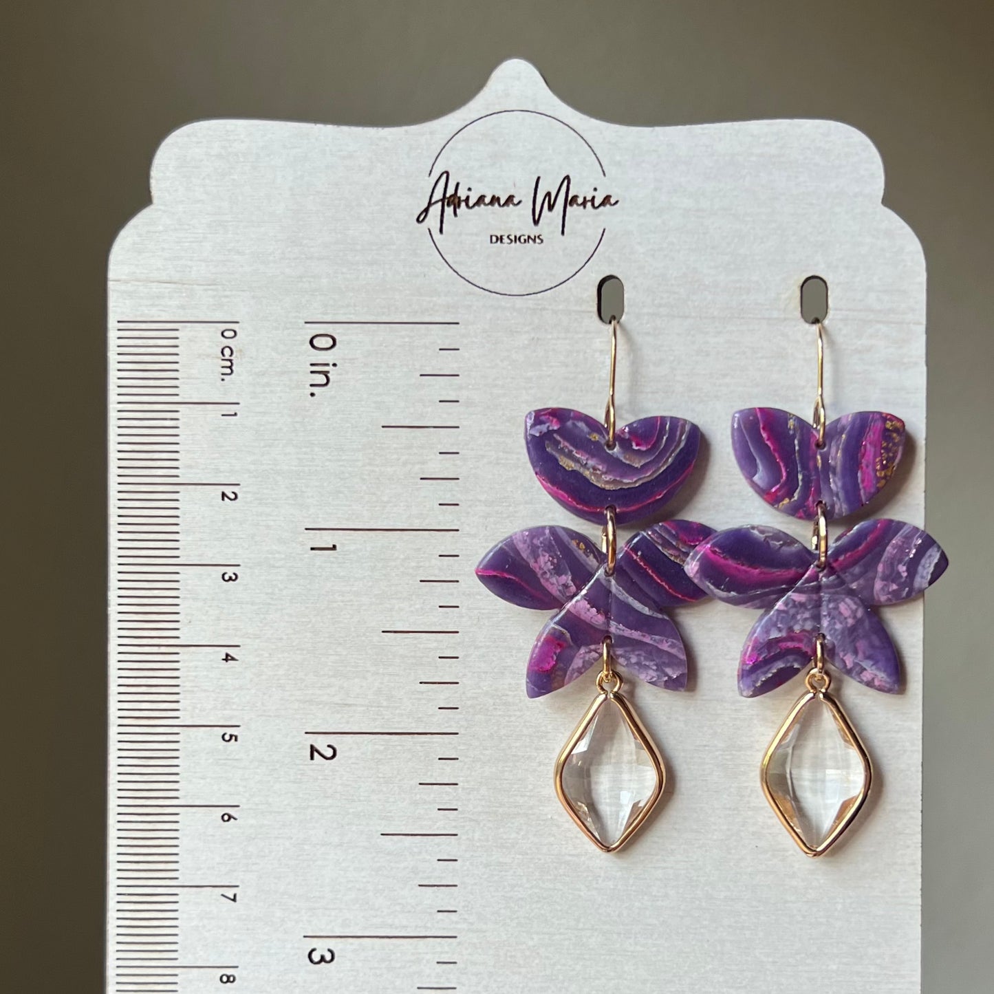 Dream In Purple: Agate Marbled Polymer Clay Statement Earrings