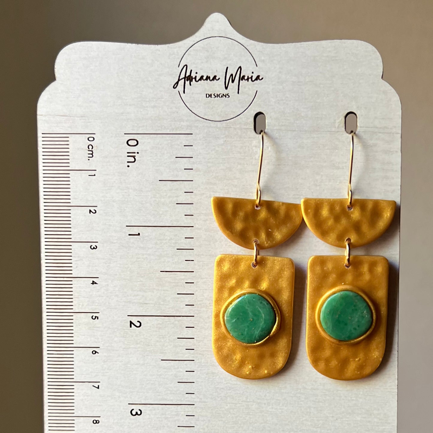 Faux Metal Polymer Clay Bezel Earrings