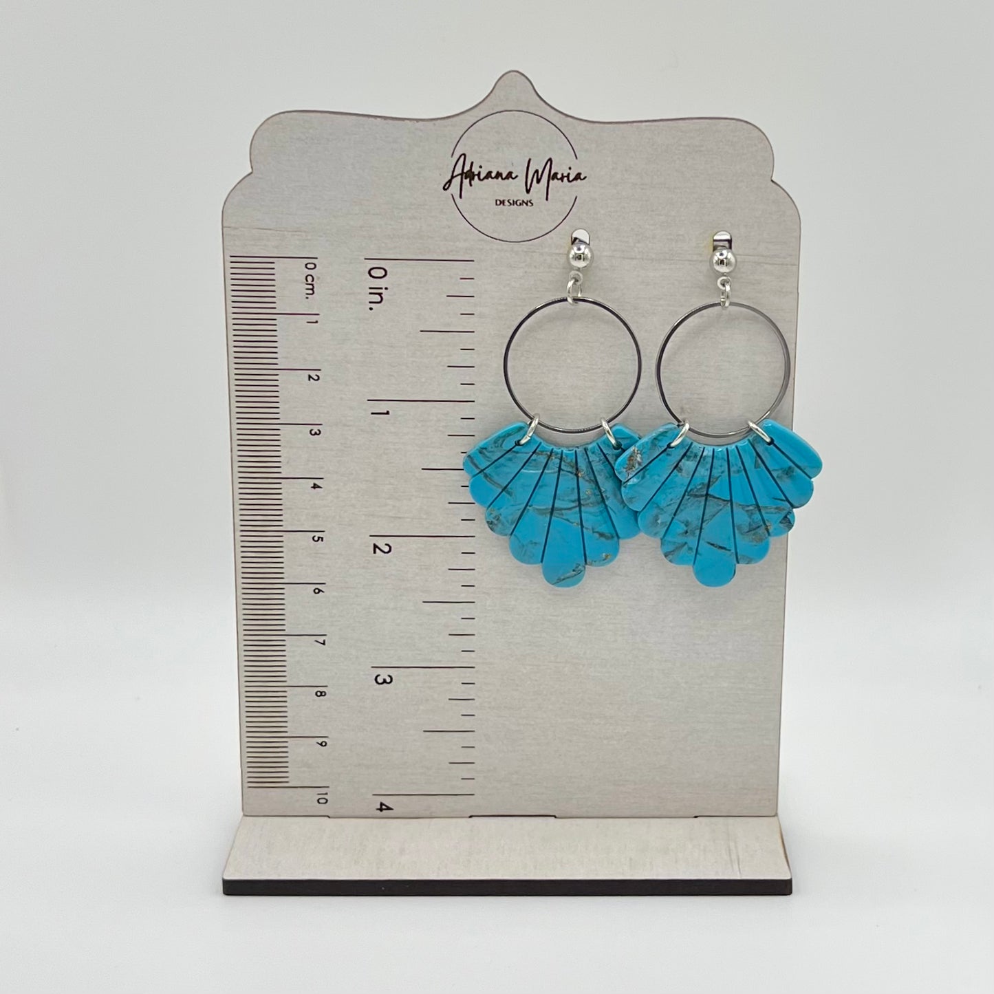 Turquoise Stone Inspired Polymer Clay Earrings