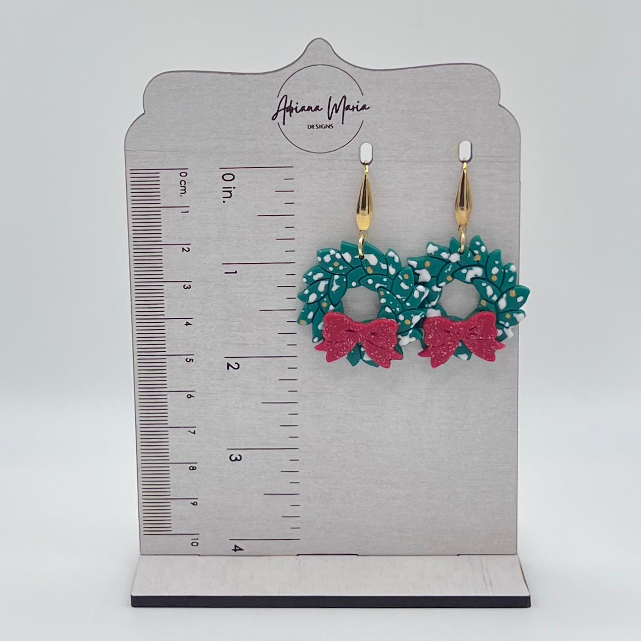 Christmas Wreath Polymer Clay Earrings
