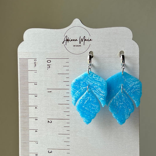 Blue & Silver Translucent Polymer Clay Earrings