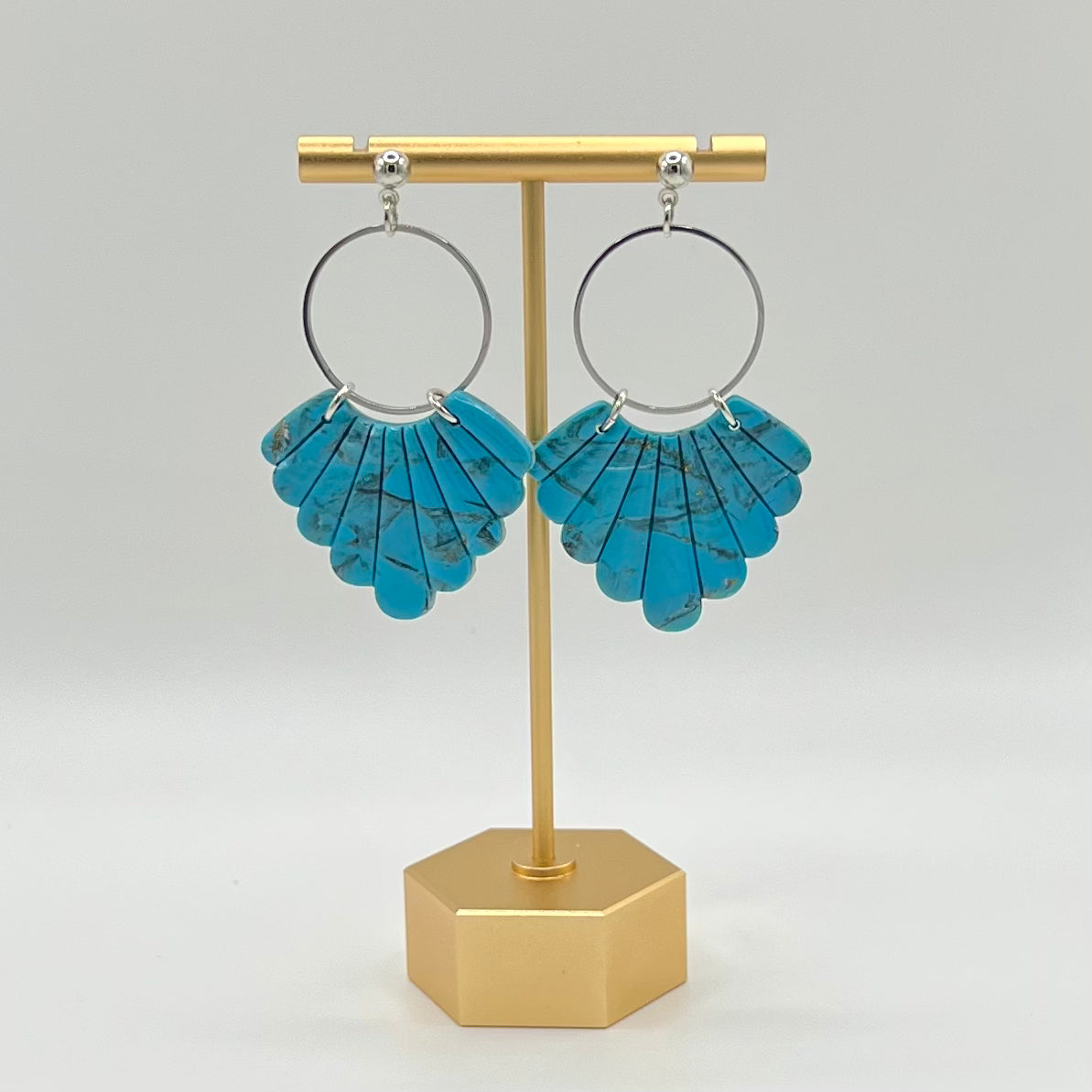 Turquoise Stone Inspired Polymer Clay Earrings