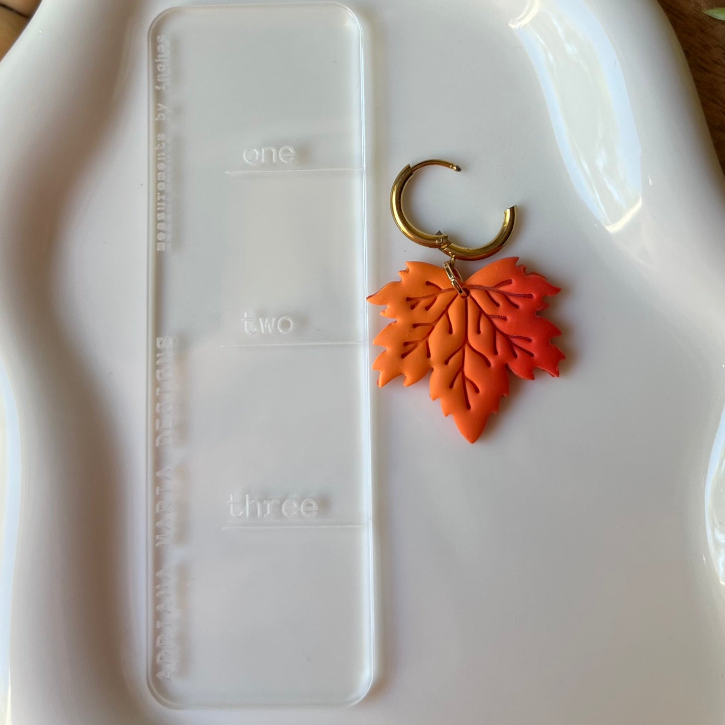 Maple Leaf Polymer Clay Earrings