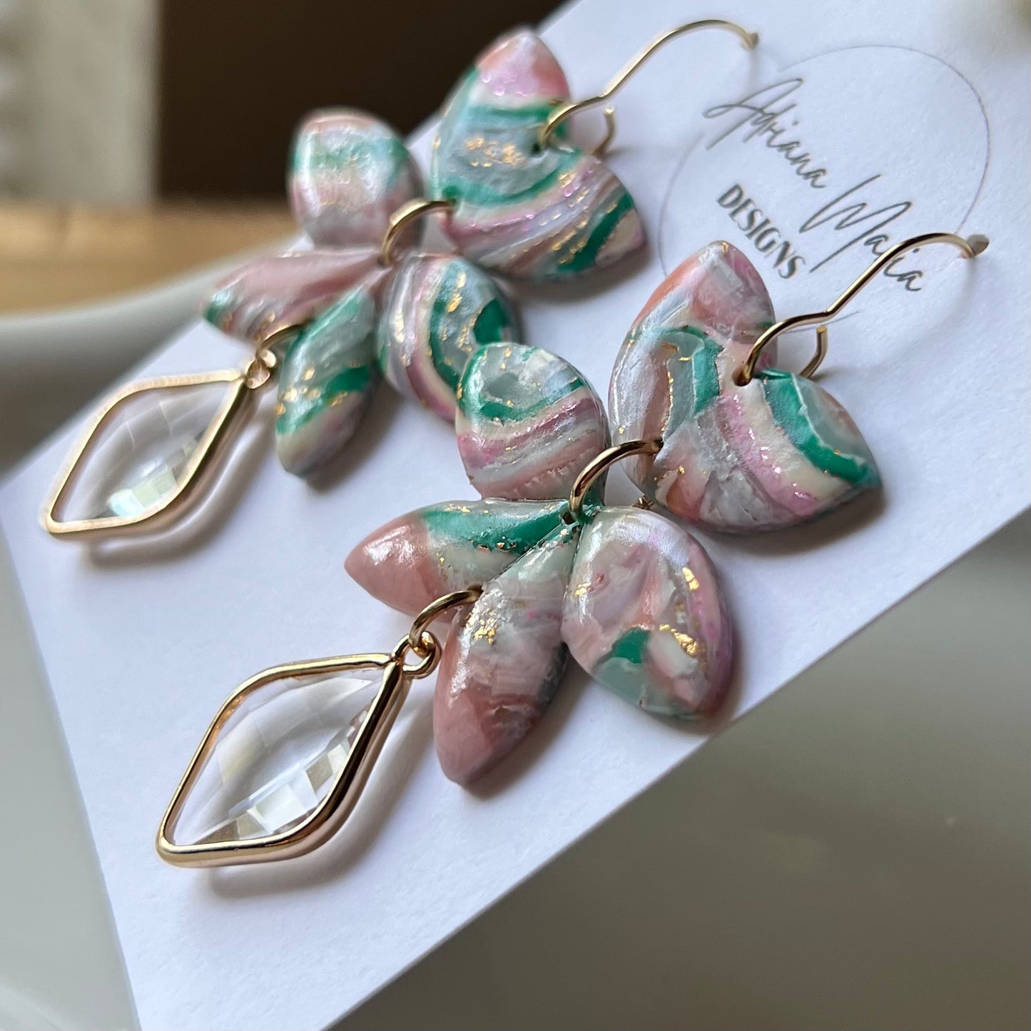Agate Inspired Polymer Clay Earrings
