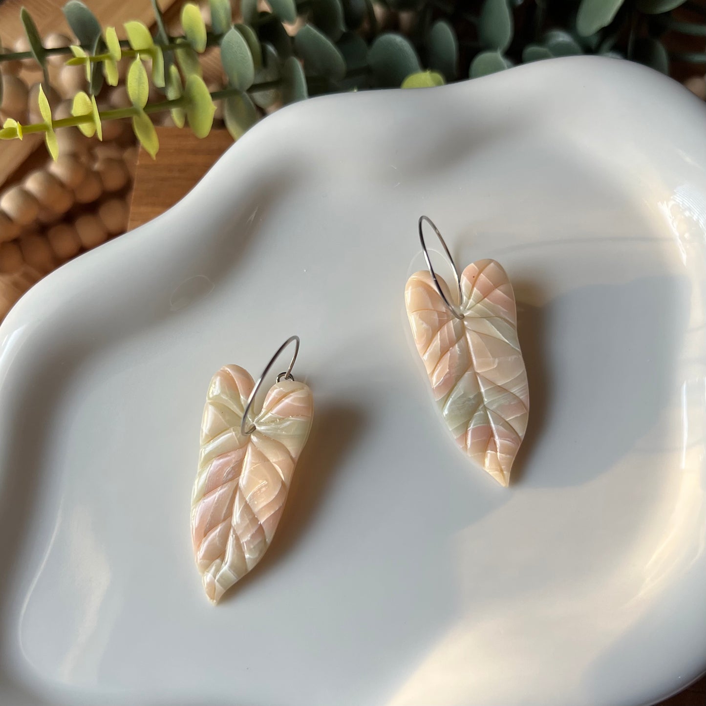 Pastel Dreams Polymer Clay Hoop Earrings